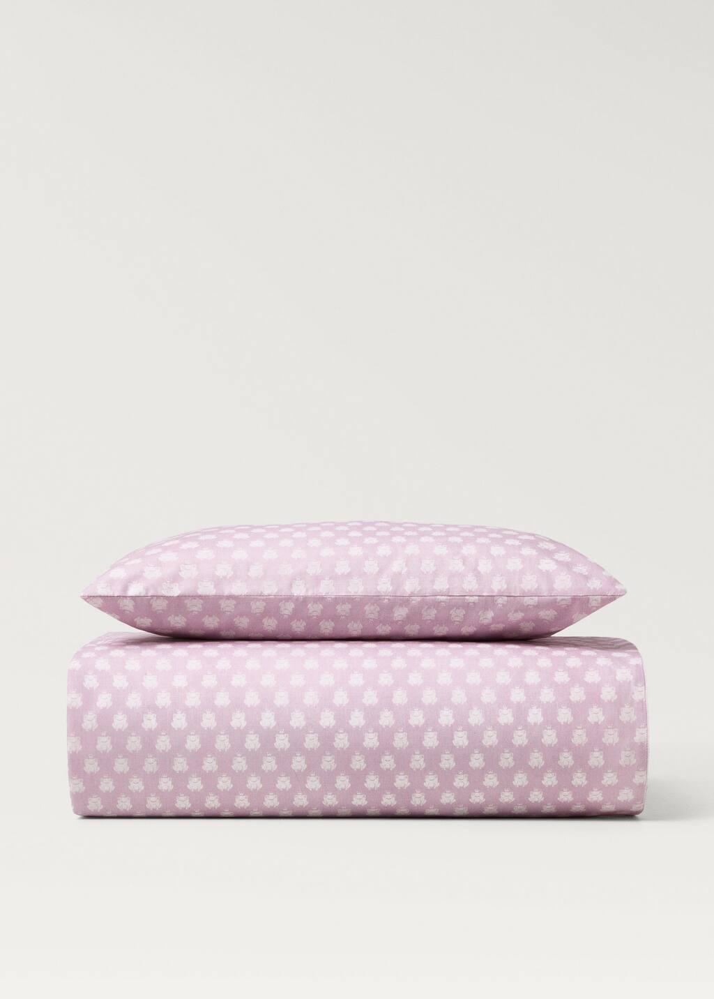 Mango Home Housse De Couette Enfant En Percale De Coton Réversible Lit 90 Cm Rose Géranium - Home - Lit 90 Cm - In Medium Pink