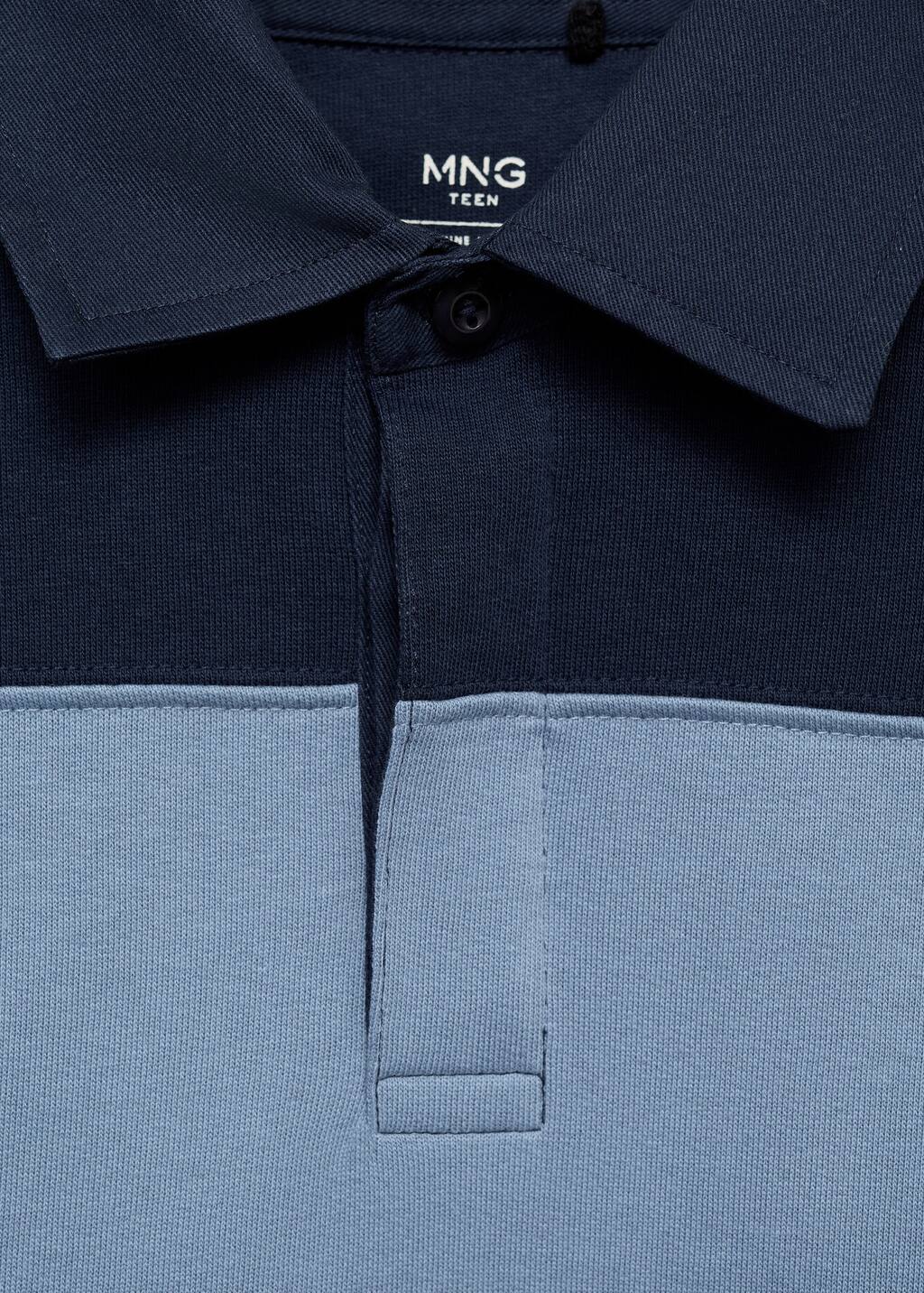 Striped polo-neck sweatshirt