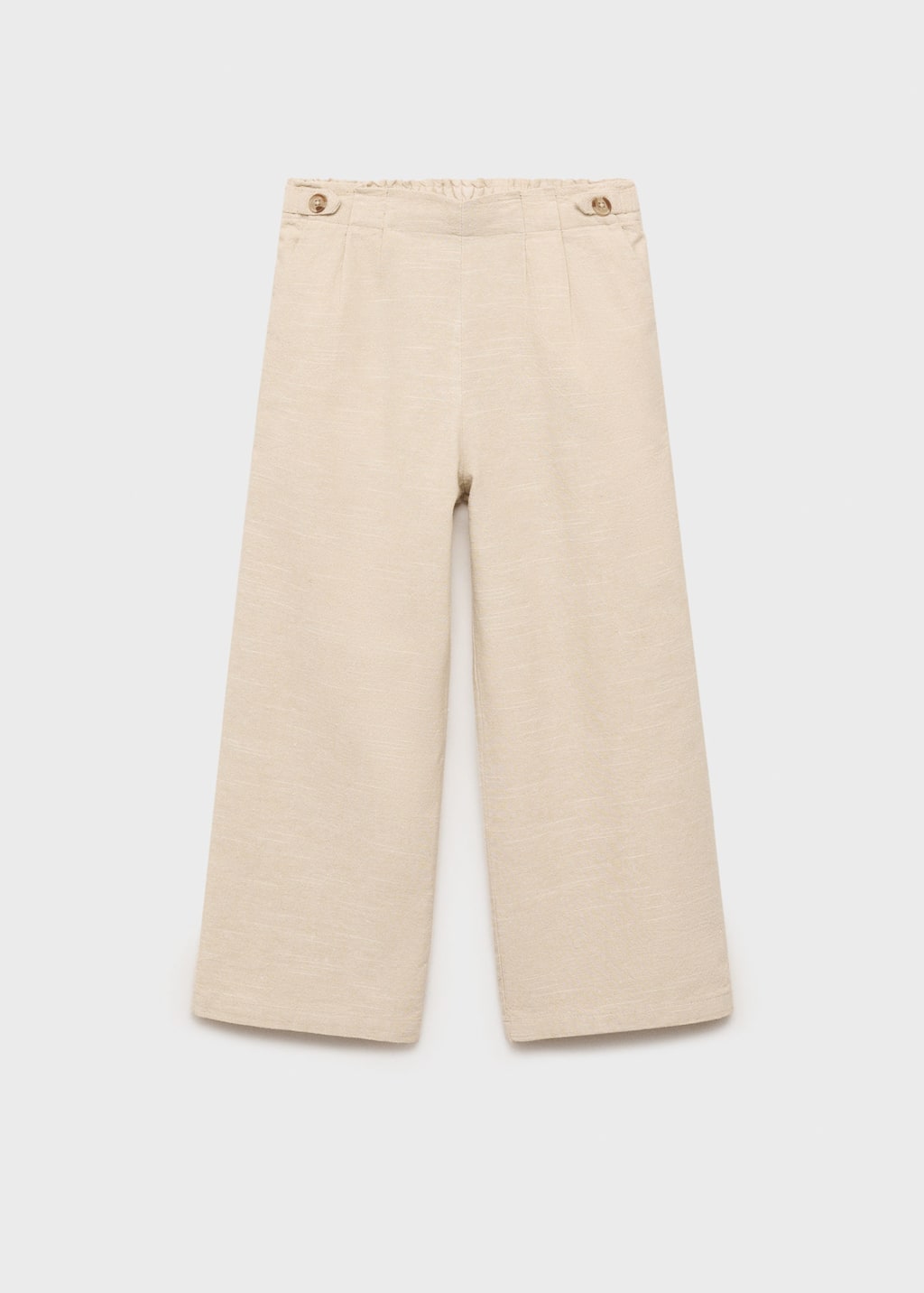 Shop Mango Textured Culotte Trousers Light/pastel Grey In Gris Clair/pastel