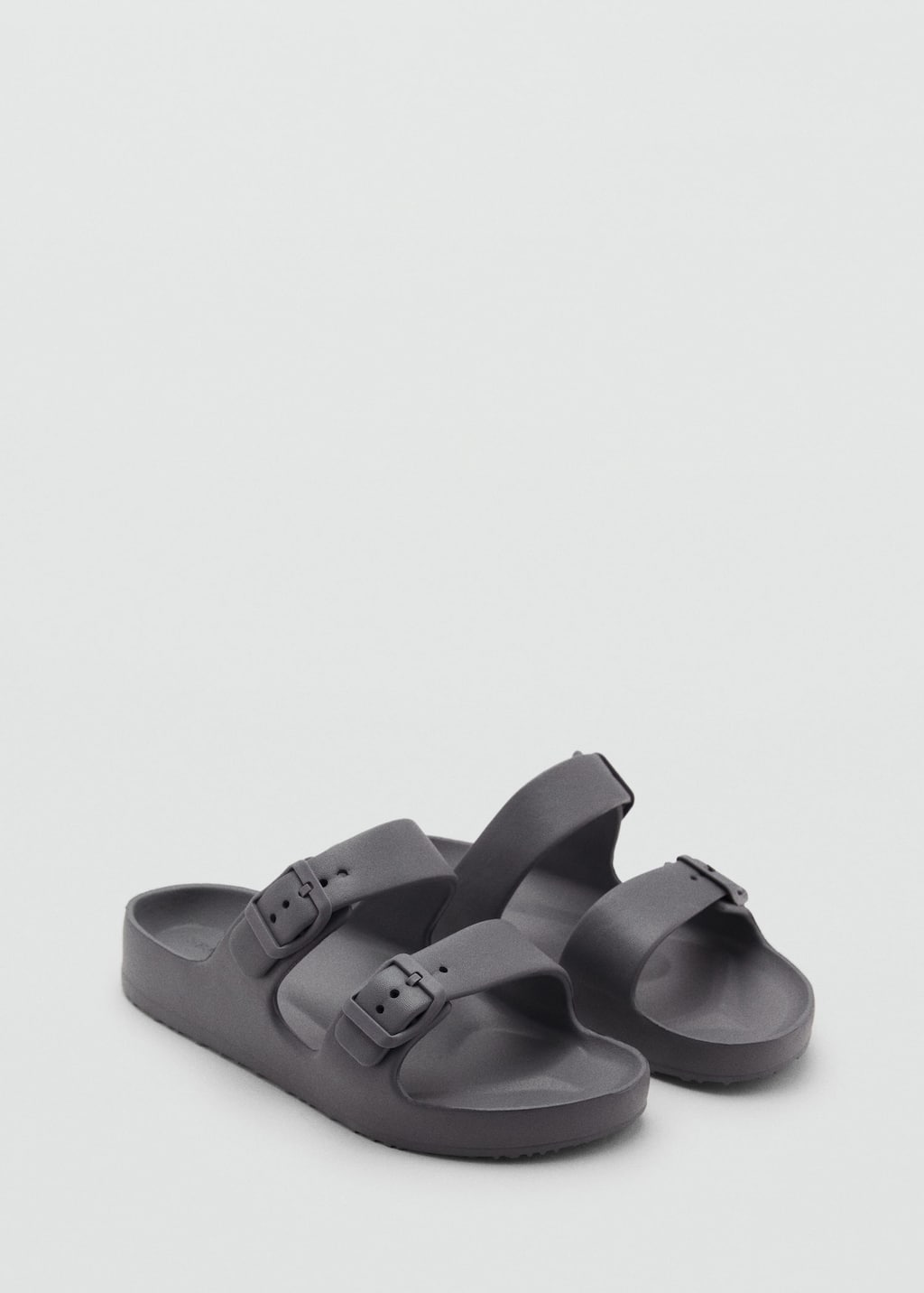 Mango Flip Flops Buckles Charcoal In Charcoal