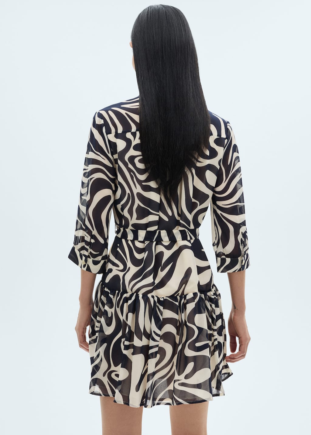 Ruffled printed dress