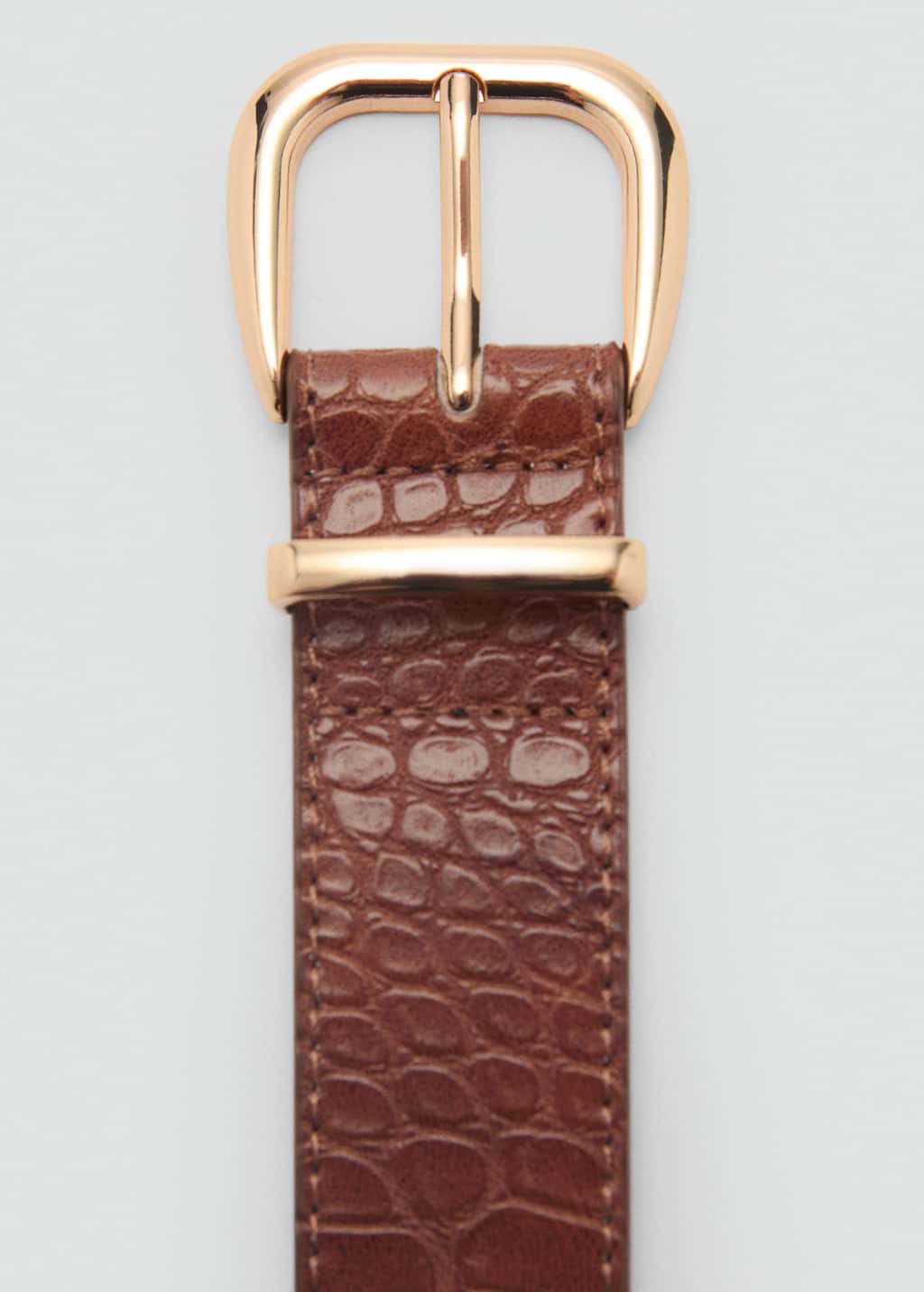 Crocodile-effect belt brown - Woman - XL - MANGO