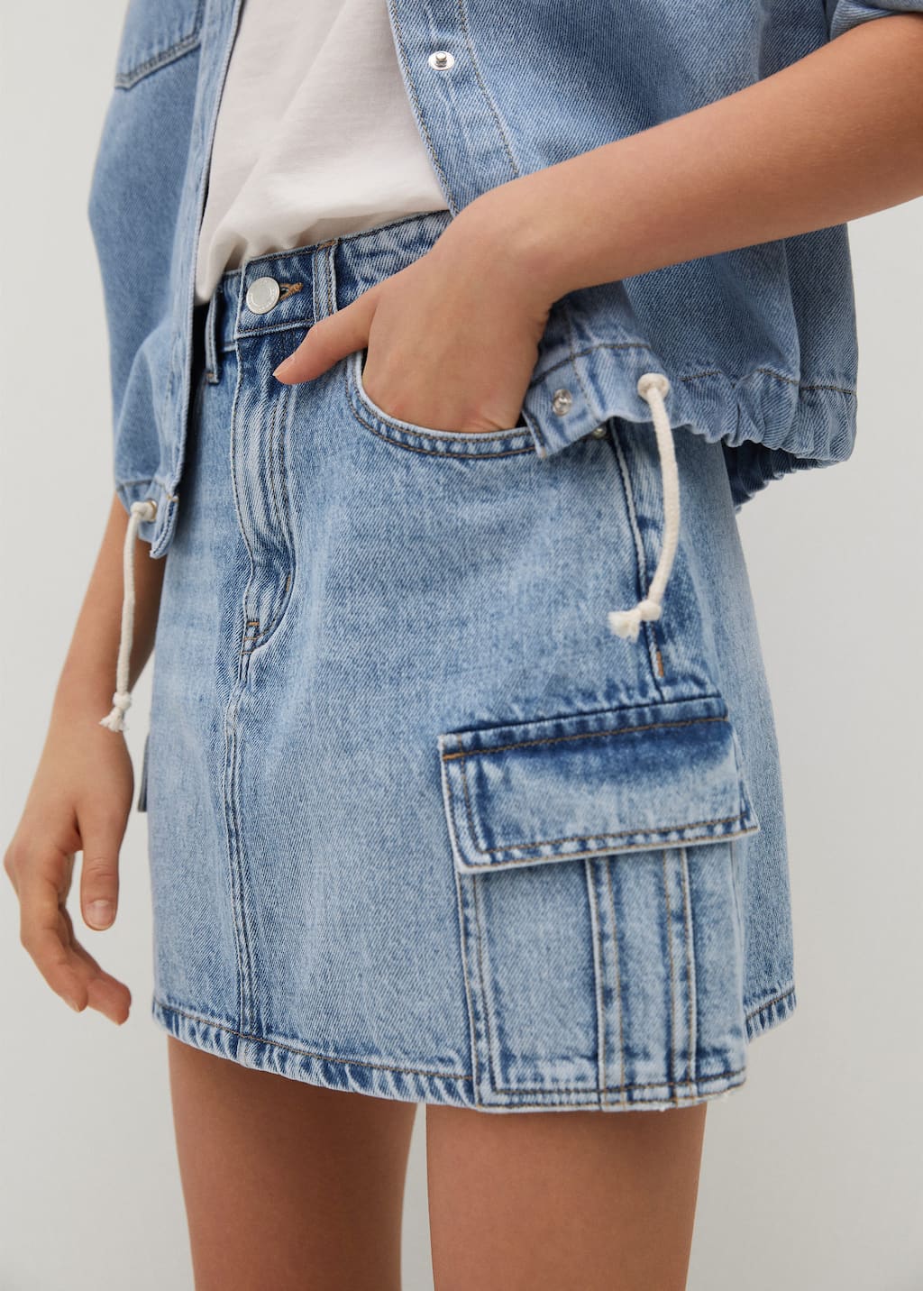 Mango Denim cargo skirt 87081012 TM