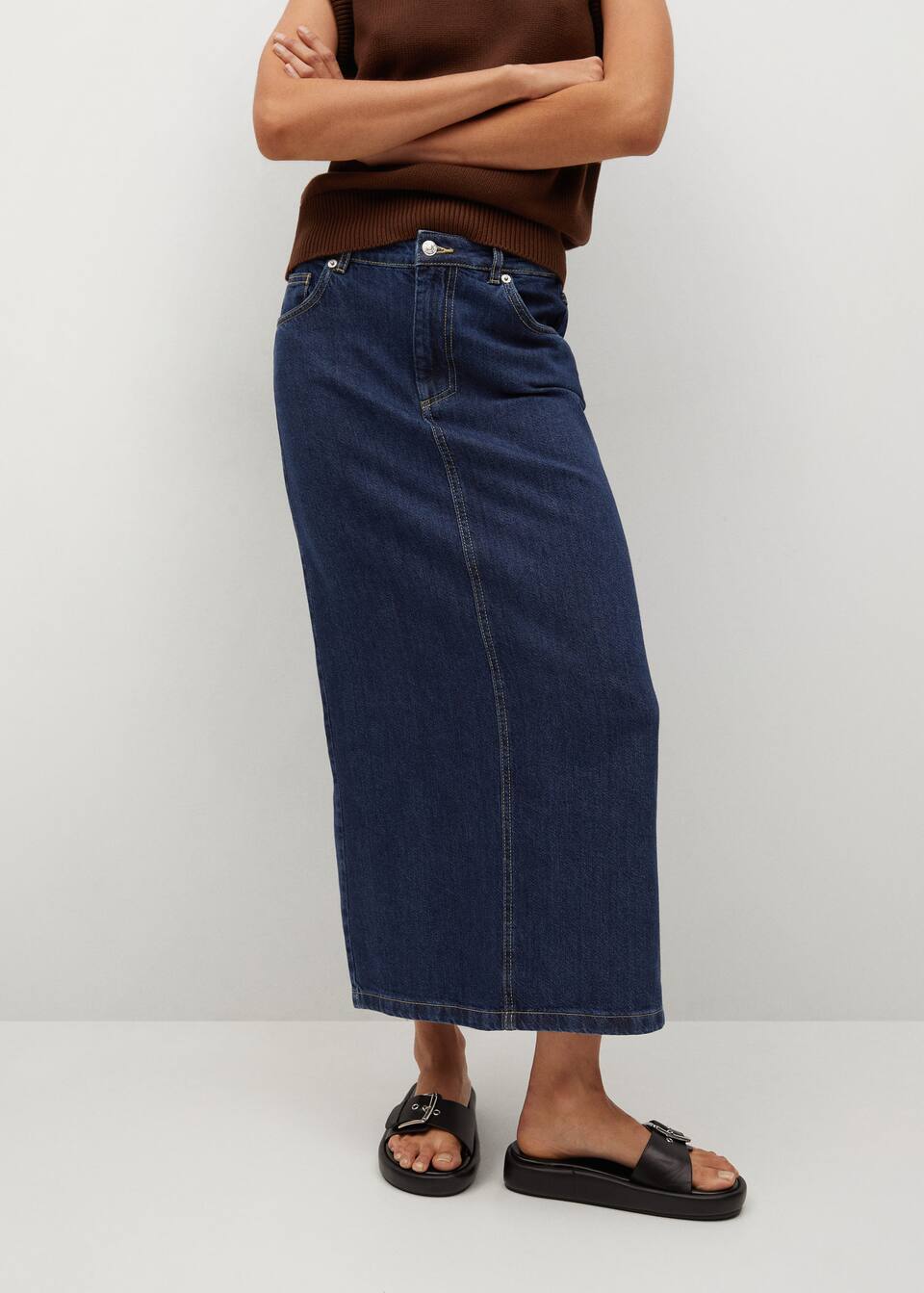 Denim Pencil Skirt Woman Mango Ghana