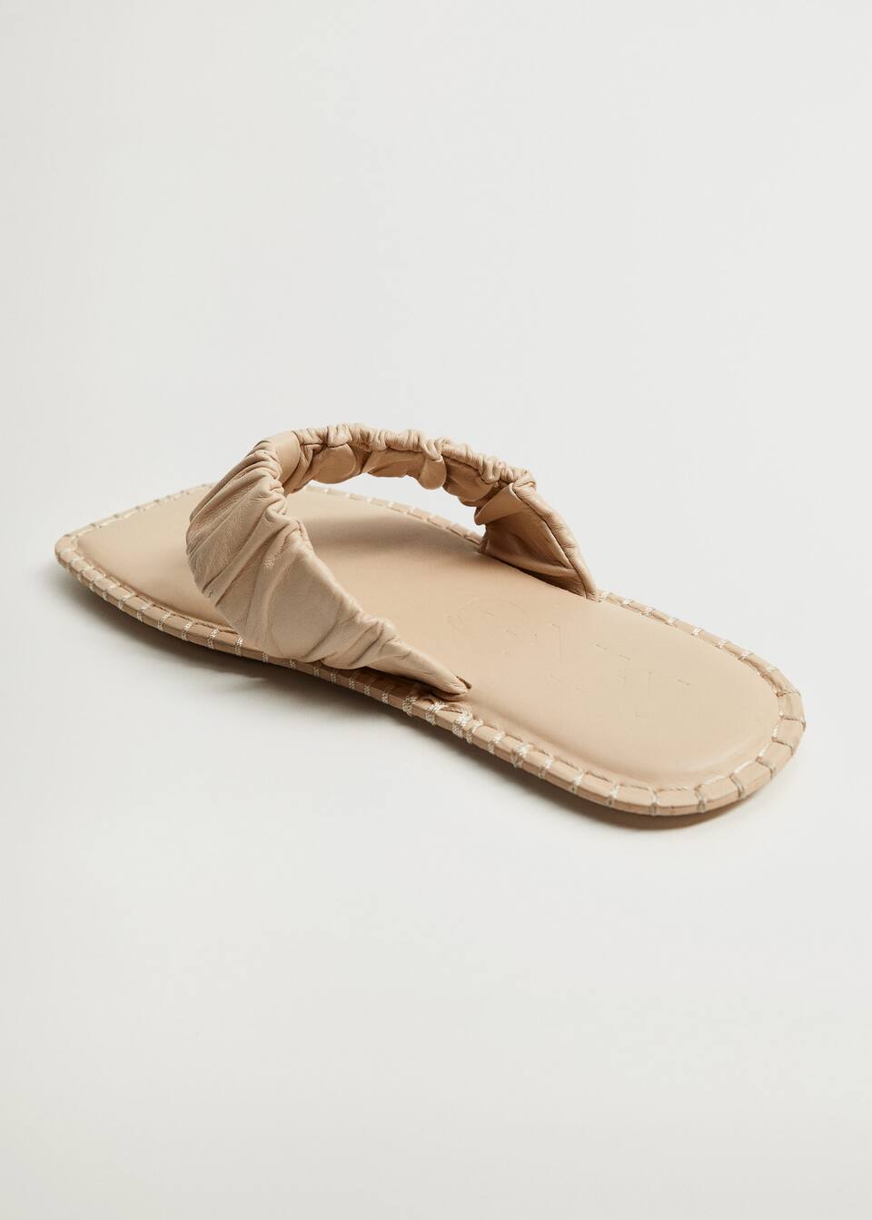 Ruched Leather Sandals Woman Mango Singapore Ruched Leather Sandals Woman Mango Singapore