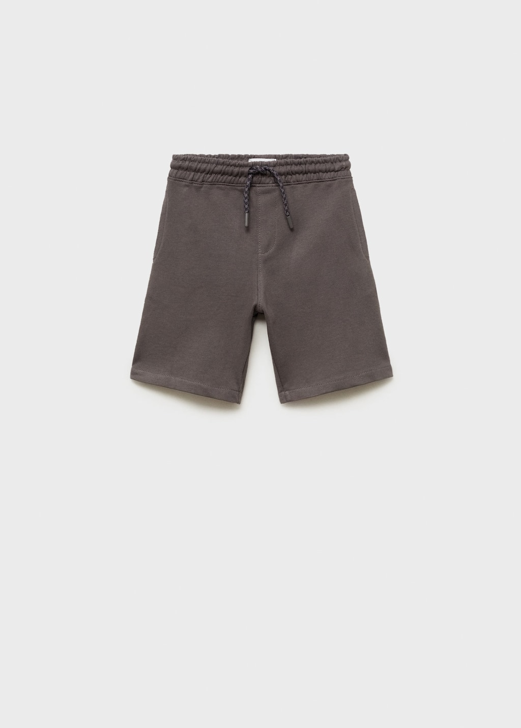 Mango Cotton Shorts With Drawstring Charcoal In Charcoal