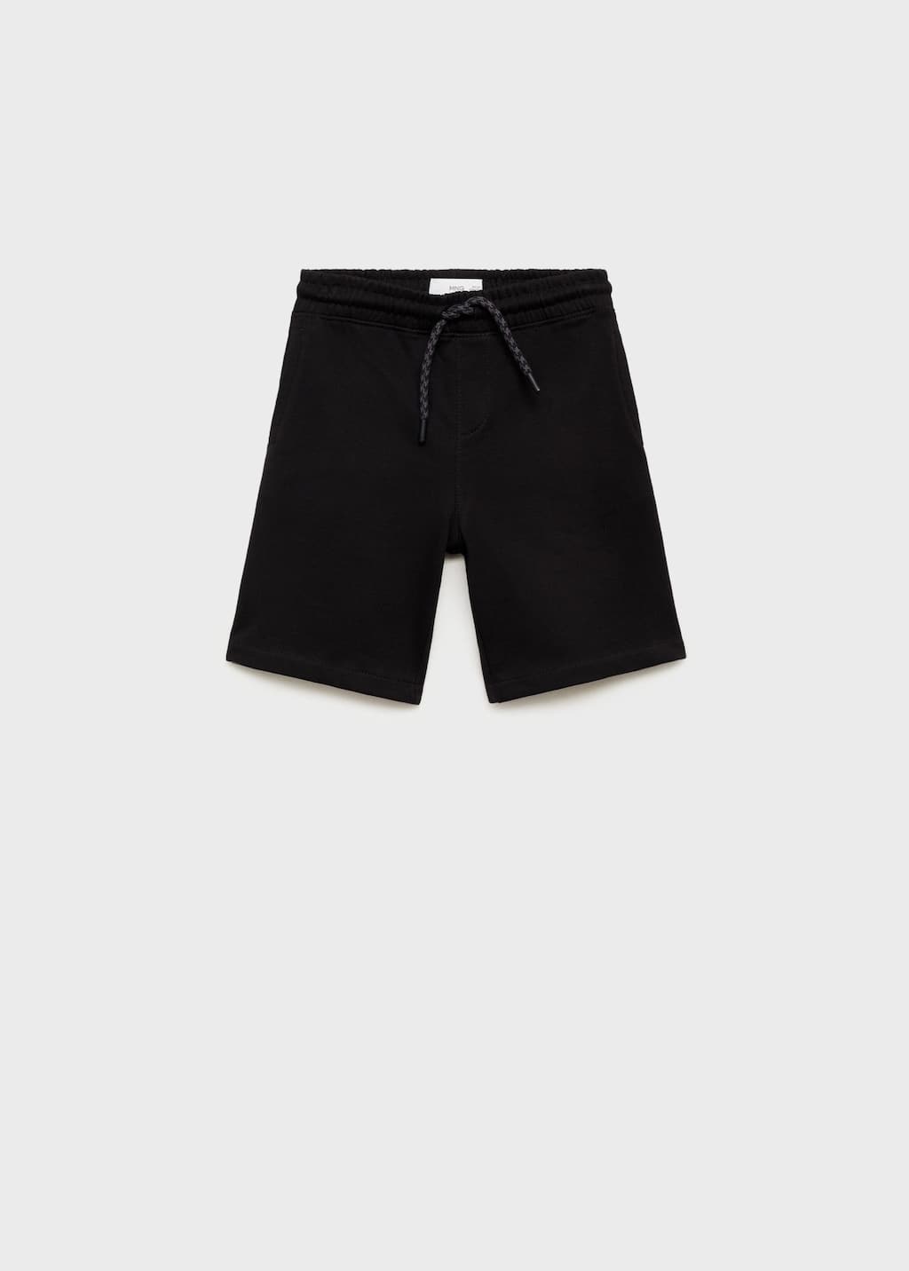 Mango Cotton Shorts With Drawstring Black In Black