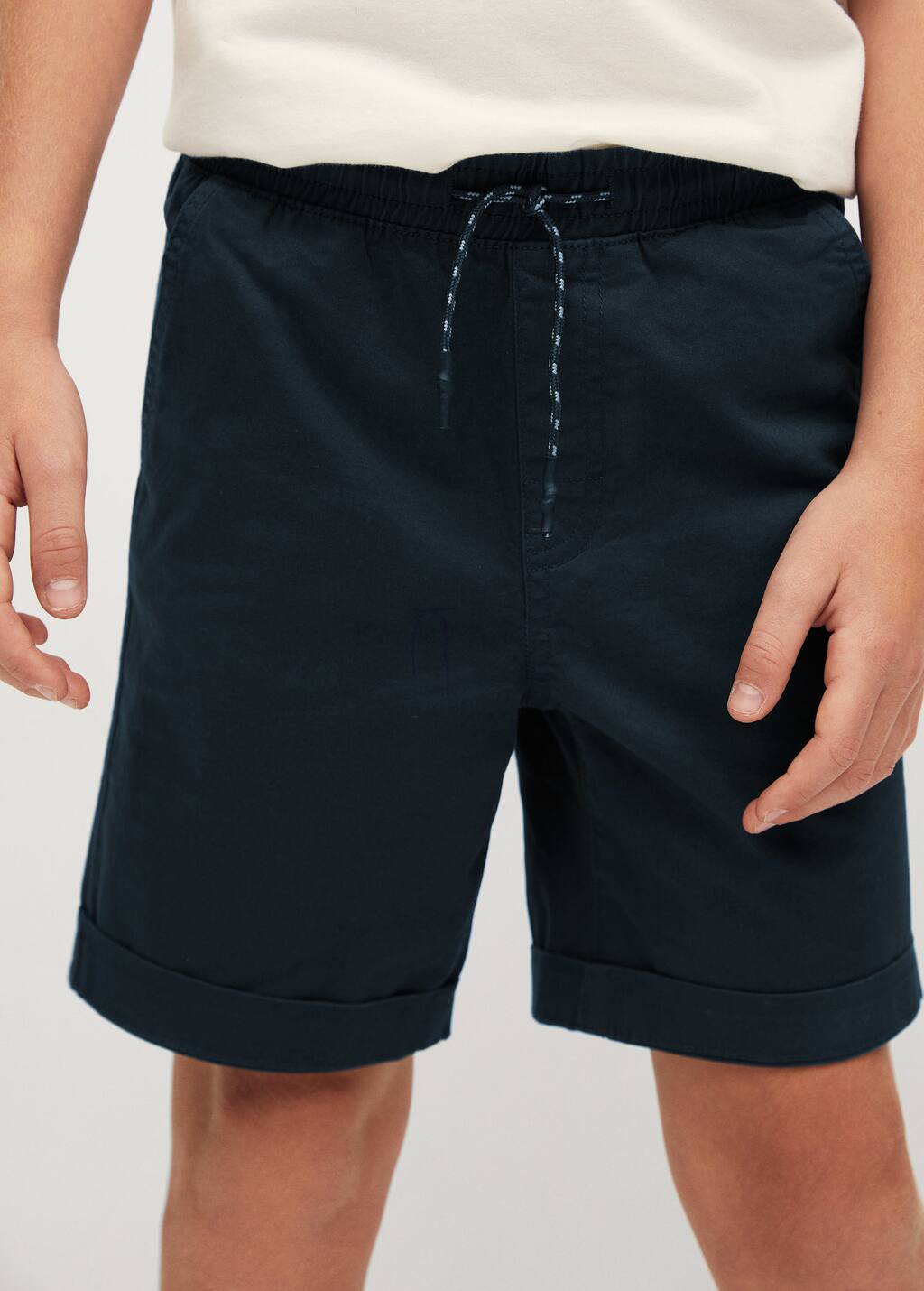 Mango Elastic waist cotton Bermuda shorts 87085659 56
