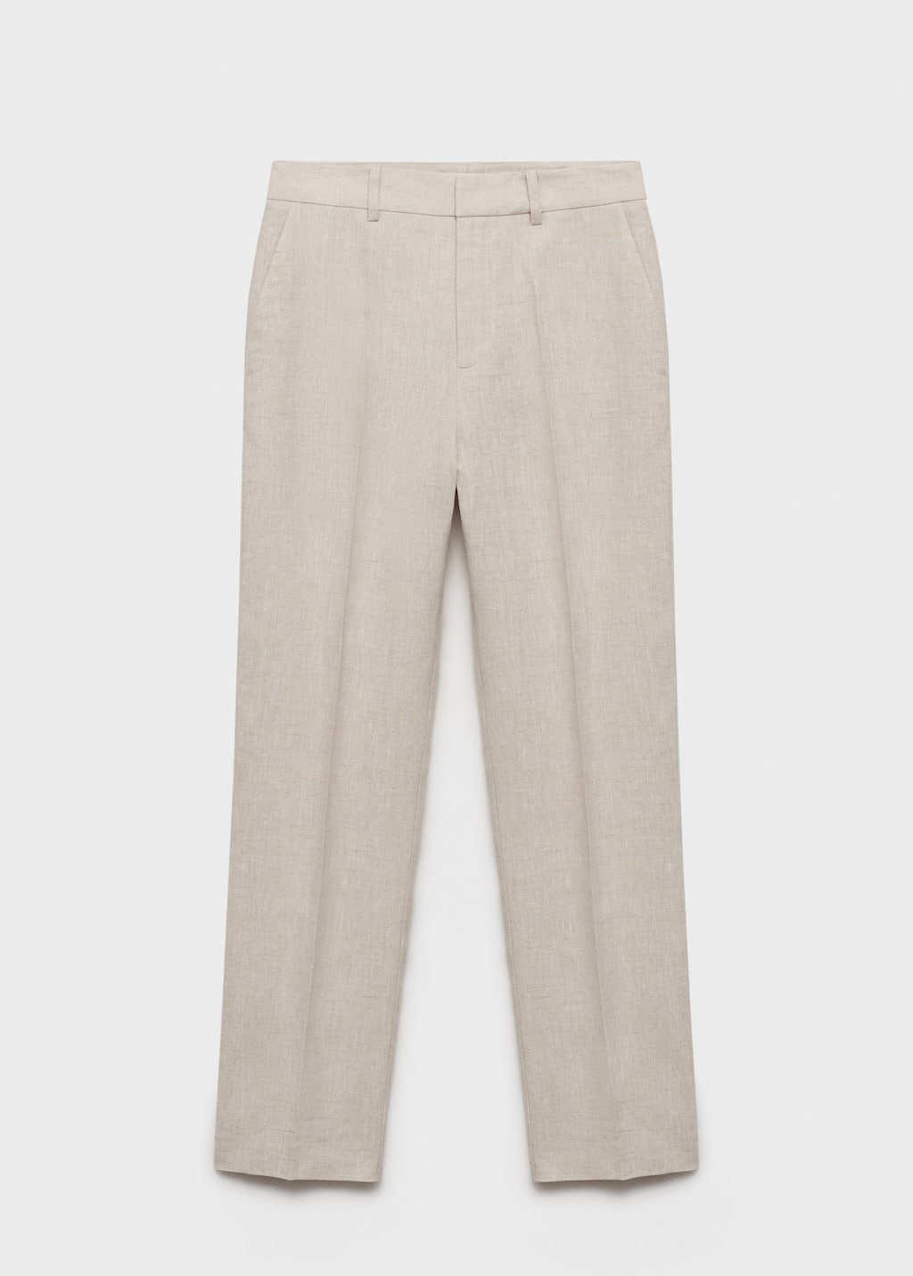 Mango Linen Suit Trousers In Light/pastel Grey