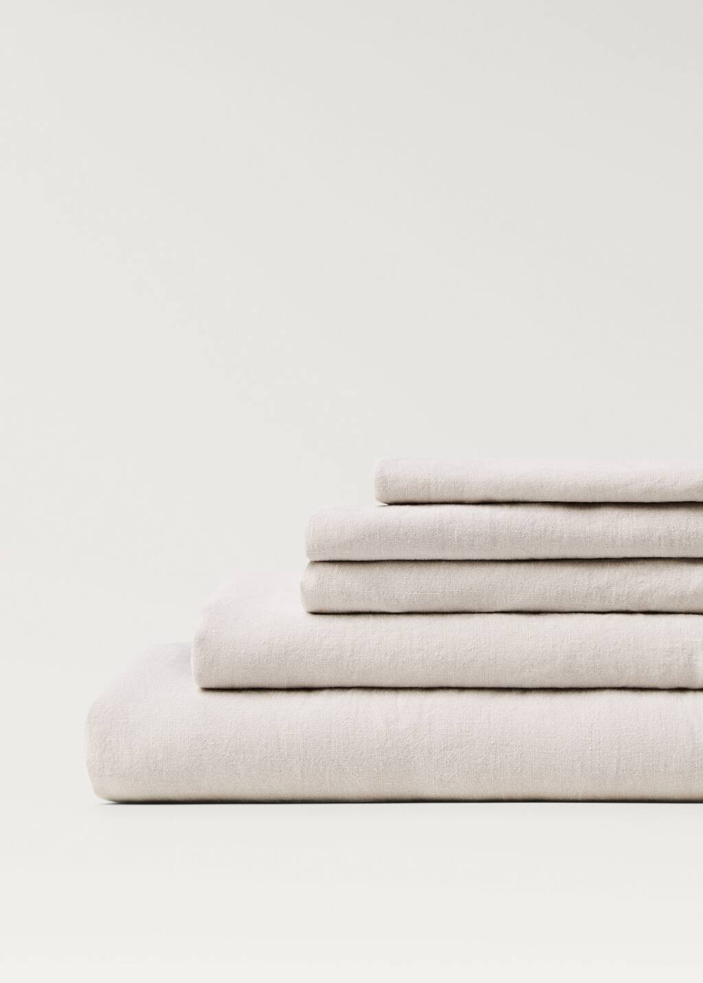 Washed linen top sheet for 90 cm bed