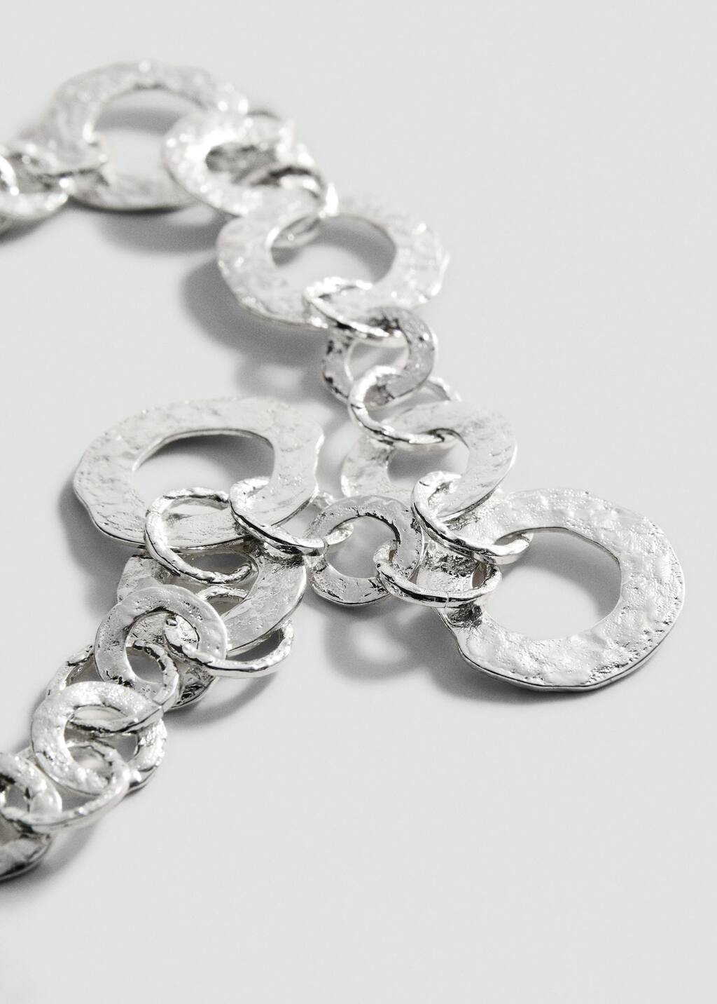 MANGO COMBINED METAL-HOOP NECKLACE SILVER