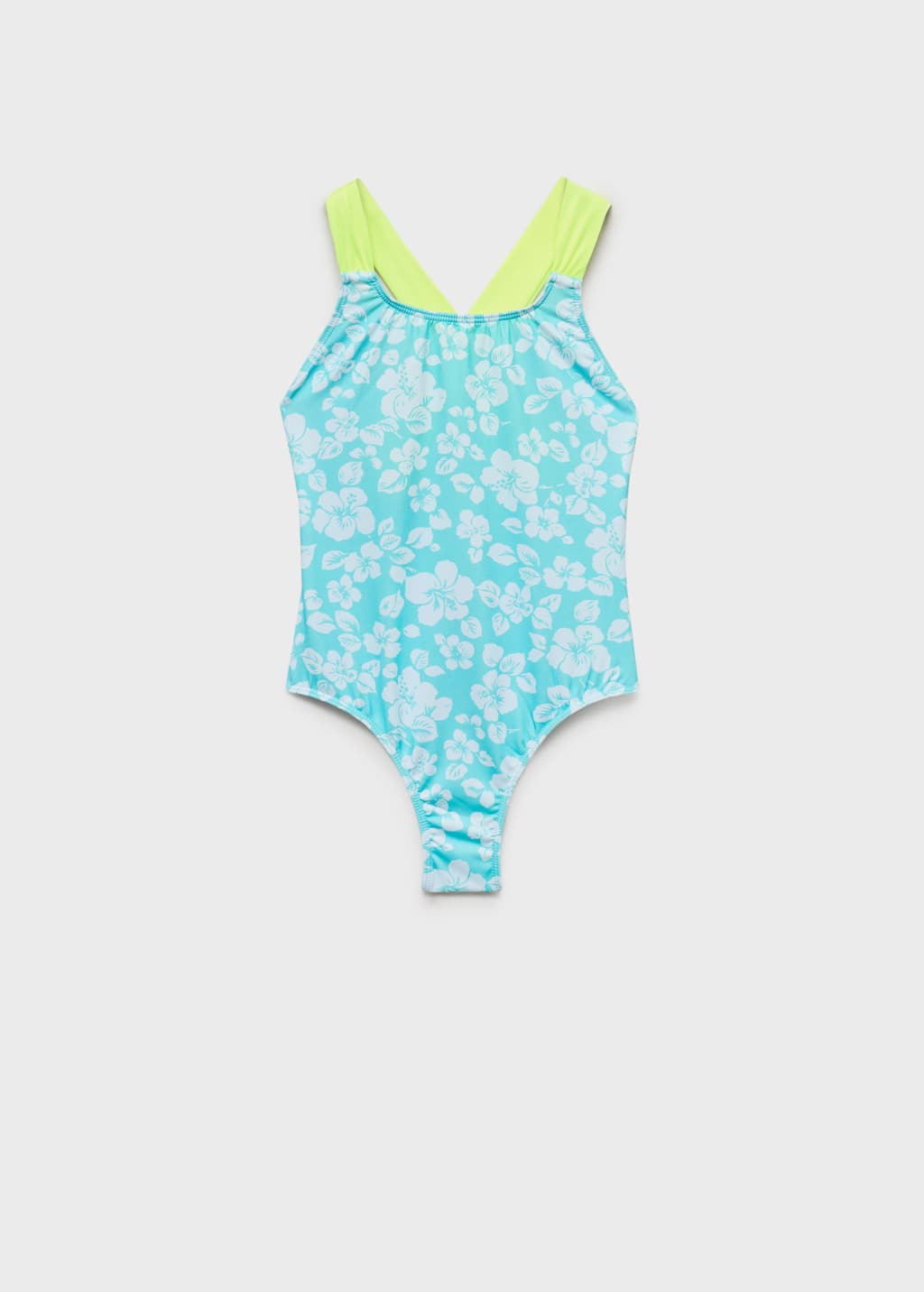 Mango Cross-back Printed Swimsuit Aqua Green In Aqua Green