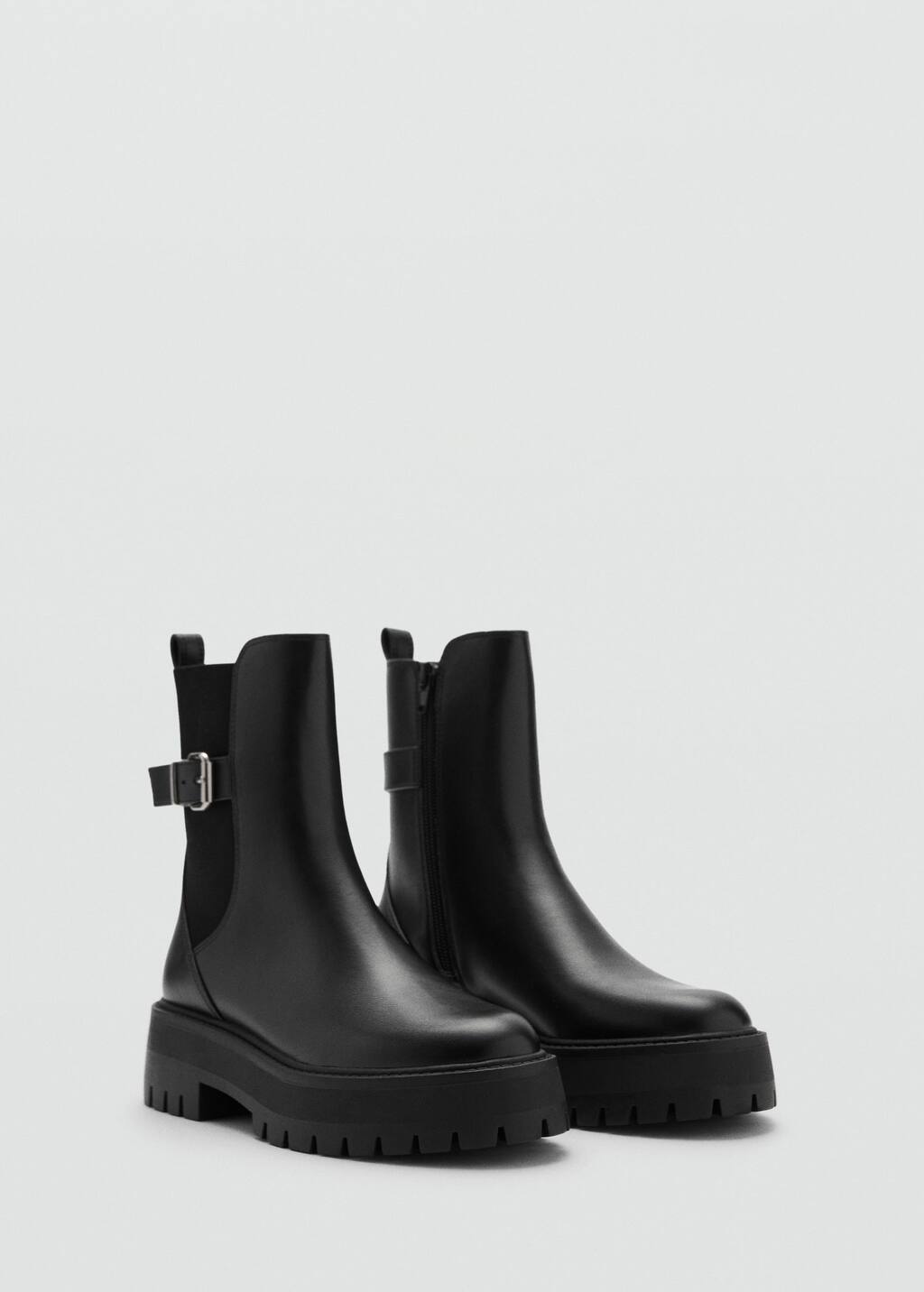 Mango Chelsea Boots With Buckle