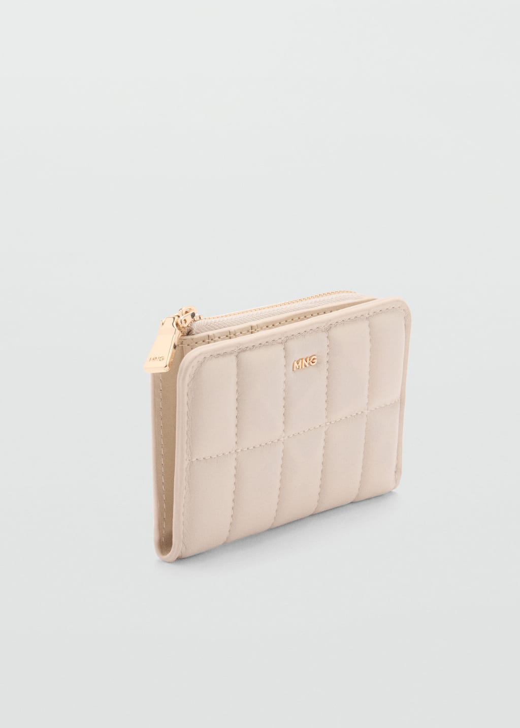 Quilted wallet with flap off white - Woman - One size - MANGO