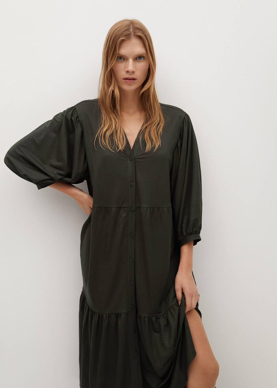 Kalin Pilili Elbise Kadin Mango Turkiye