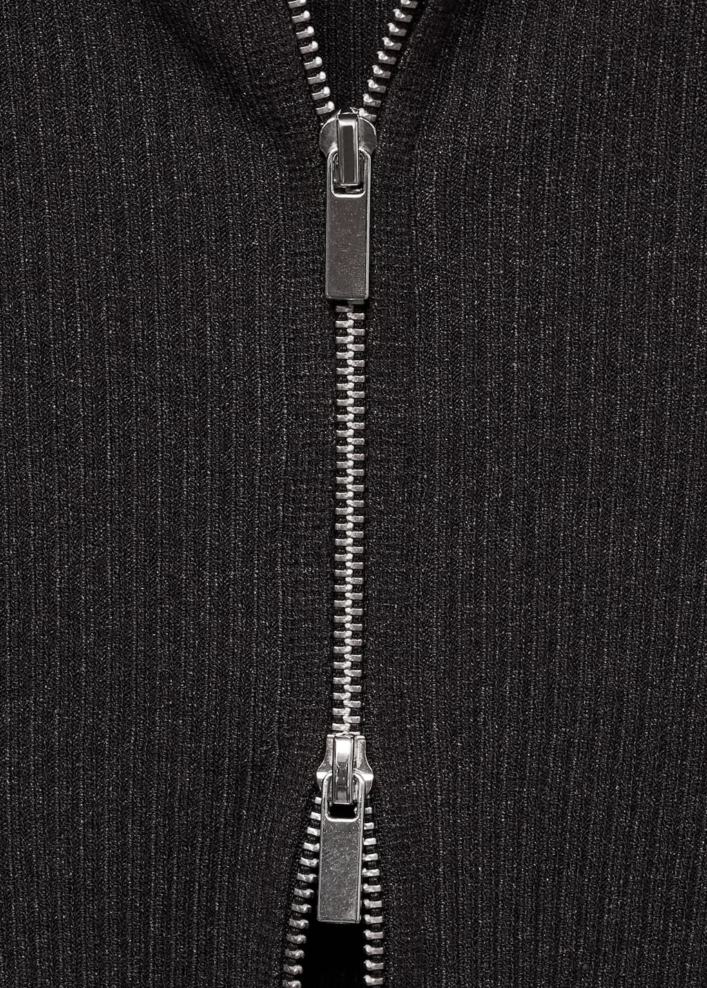 Zipped knit cardigan
