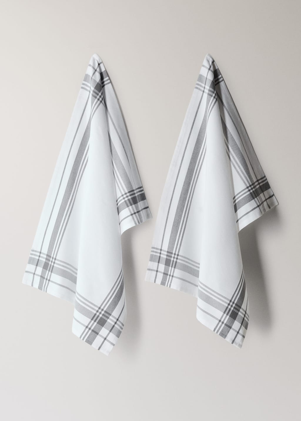 Yarn-dyed geometric cotton kitchen towel