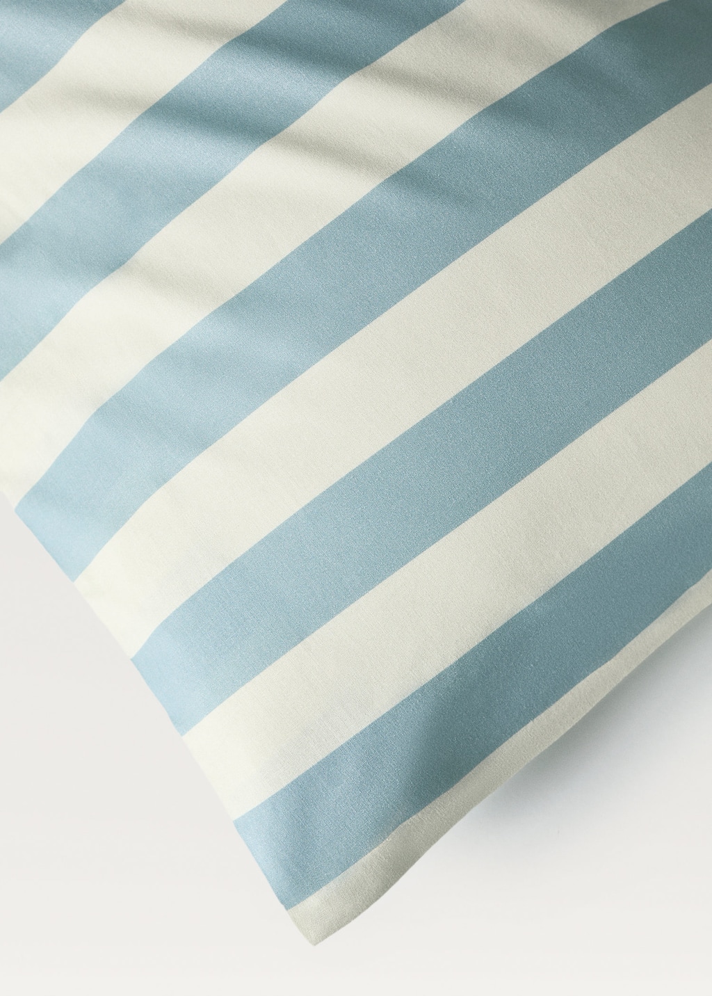 Cotton percale thick-striped duvet cover