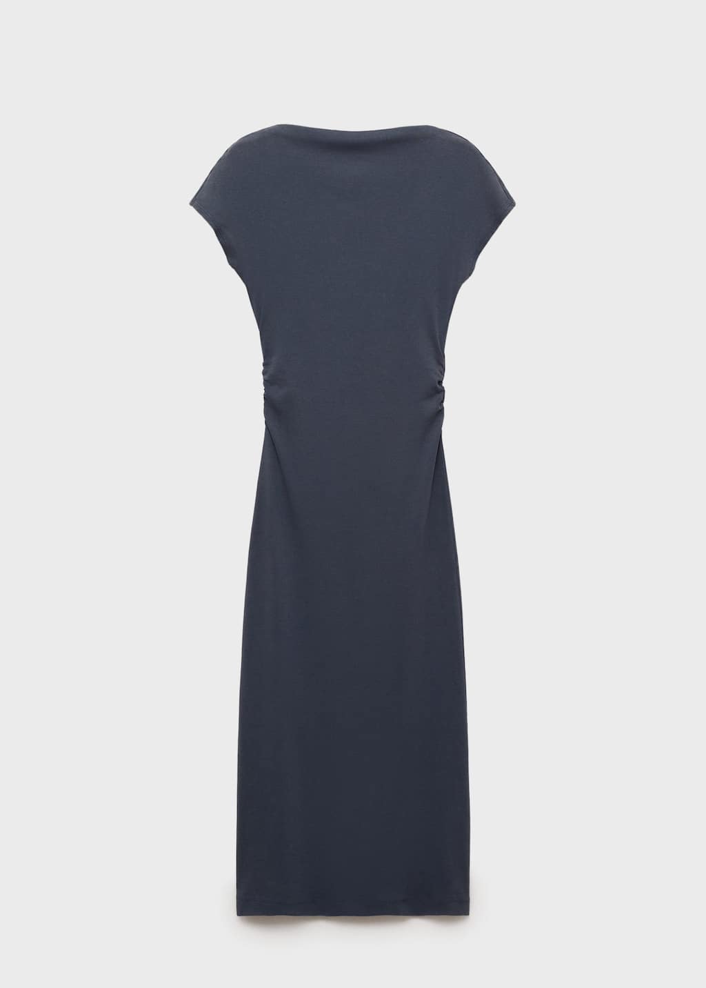 Mango Back Cutout Satin Dress In Grey