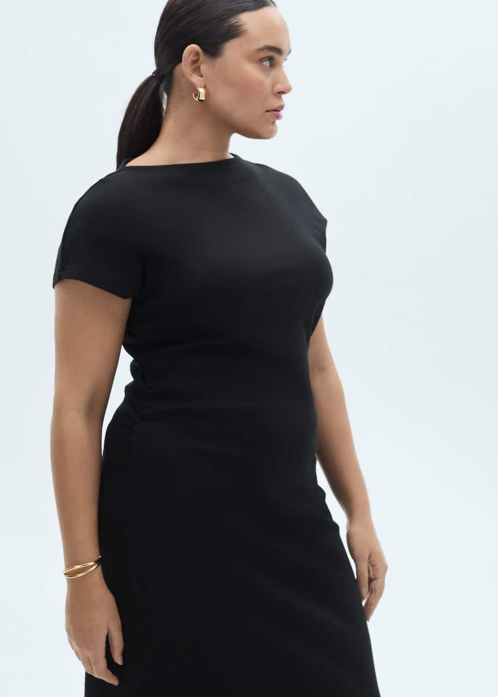 Midi-dress with draped detail