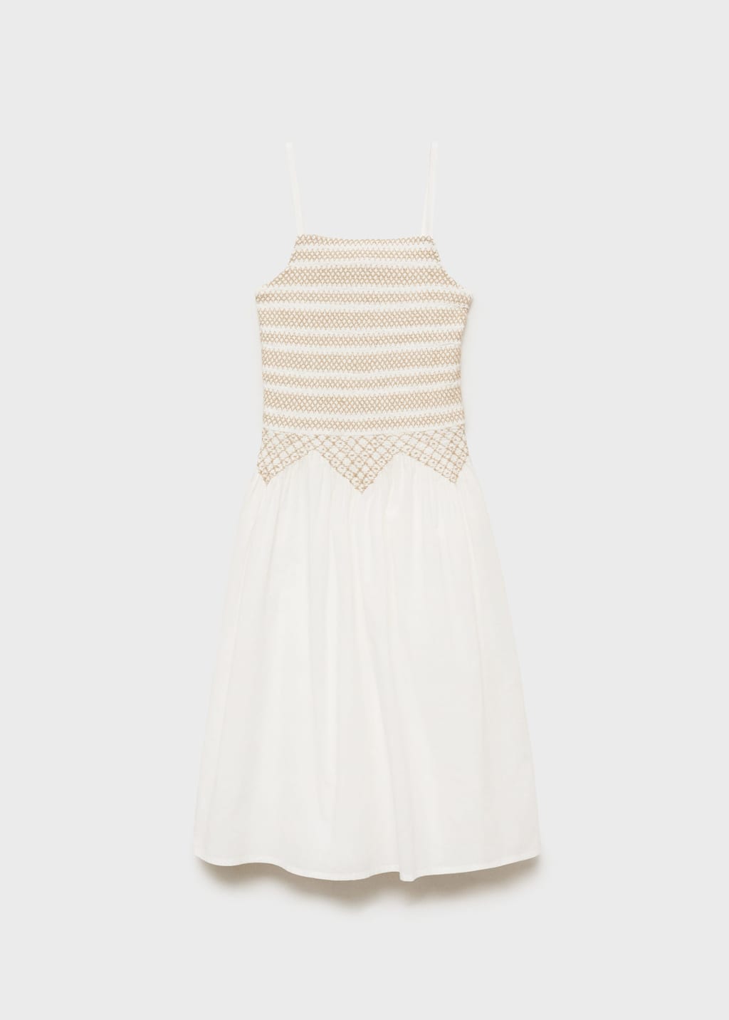 Mango Embroidered Midi Dress White In White