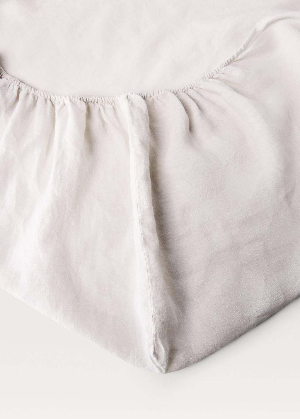 Washed linen fitted sheet for 90 cm bed