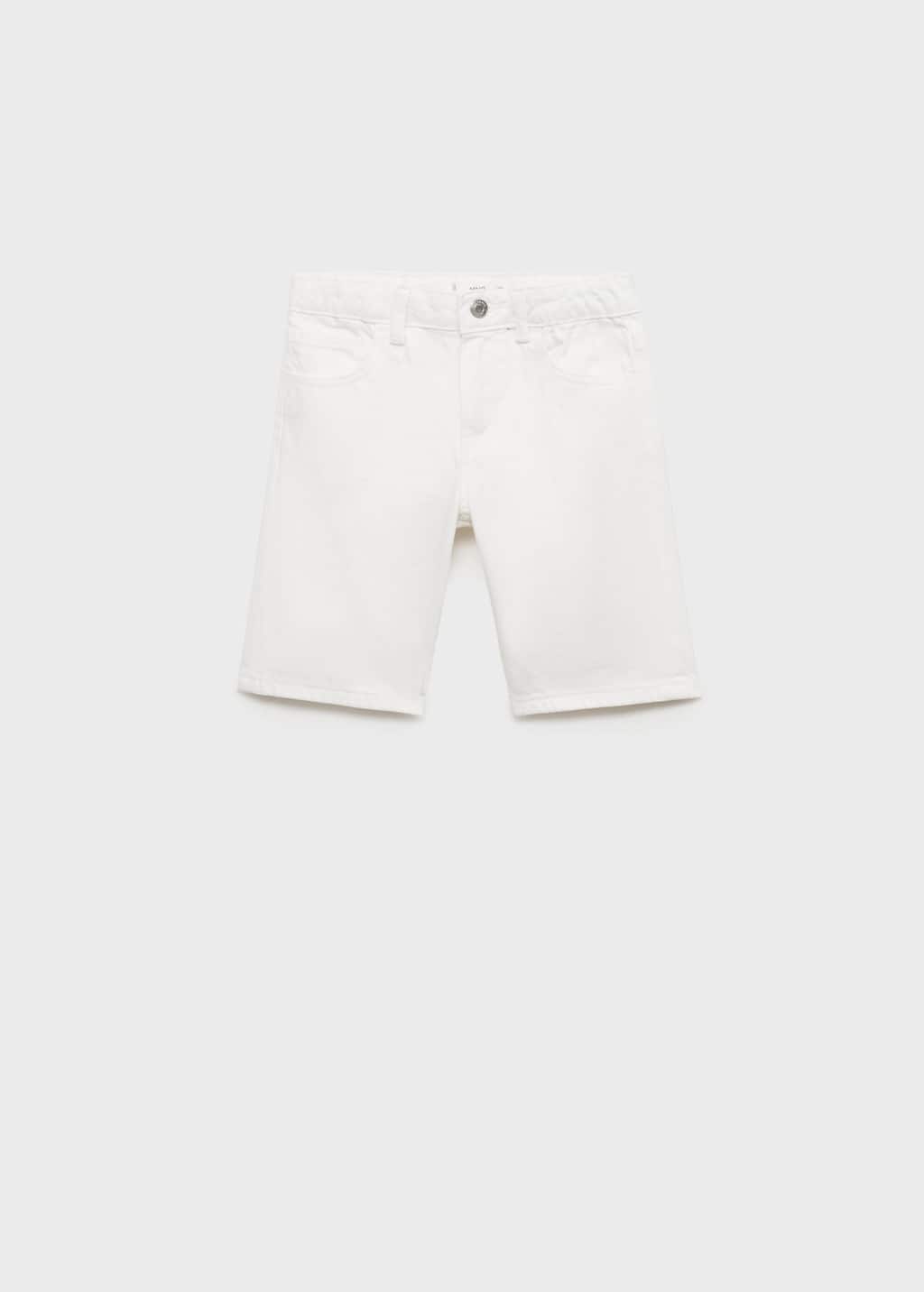 Mango Bermuda Shorts White In White