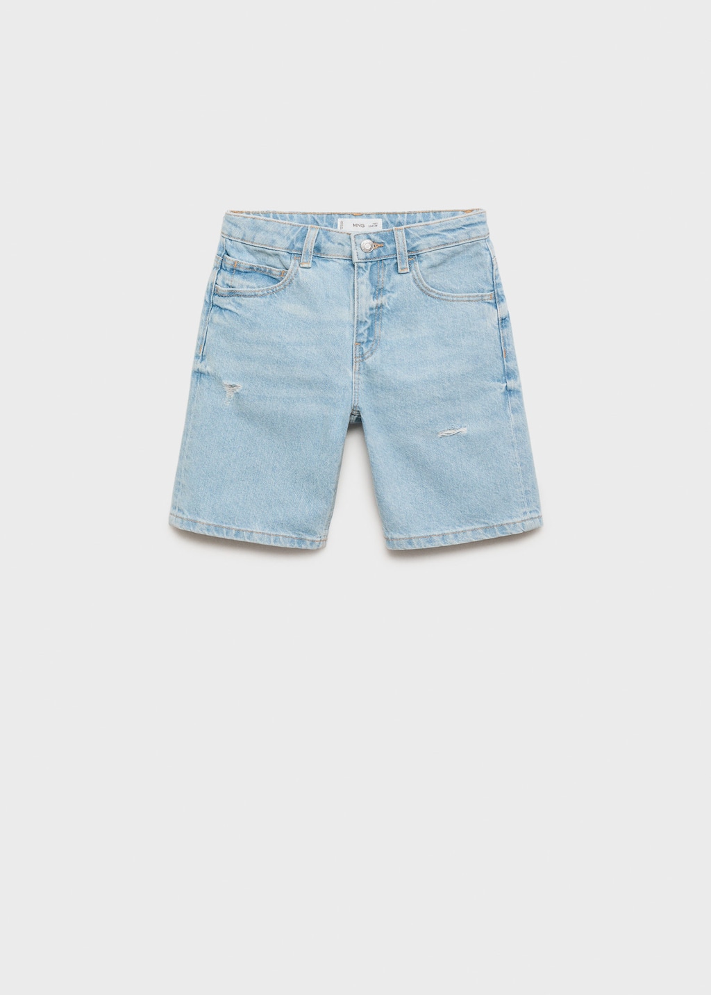 Mango Denim Bermuda Shorts Light Blue In Light Blue