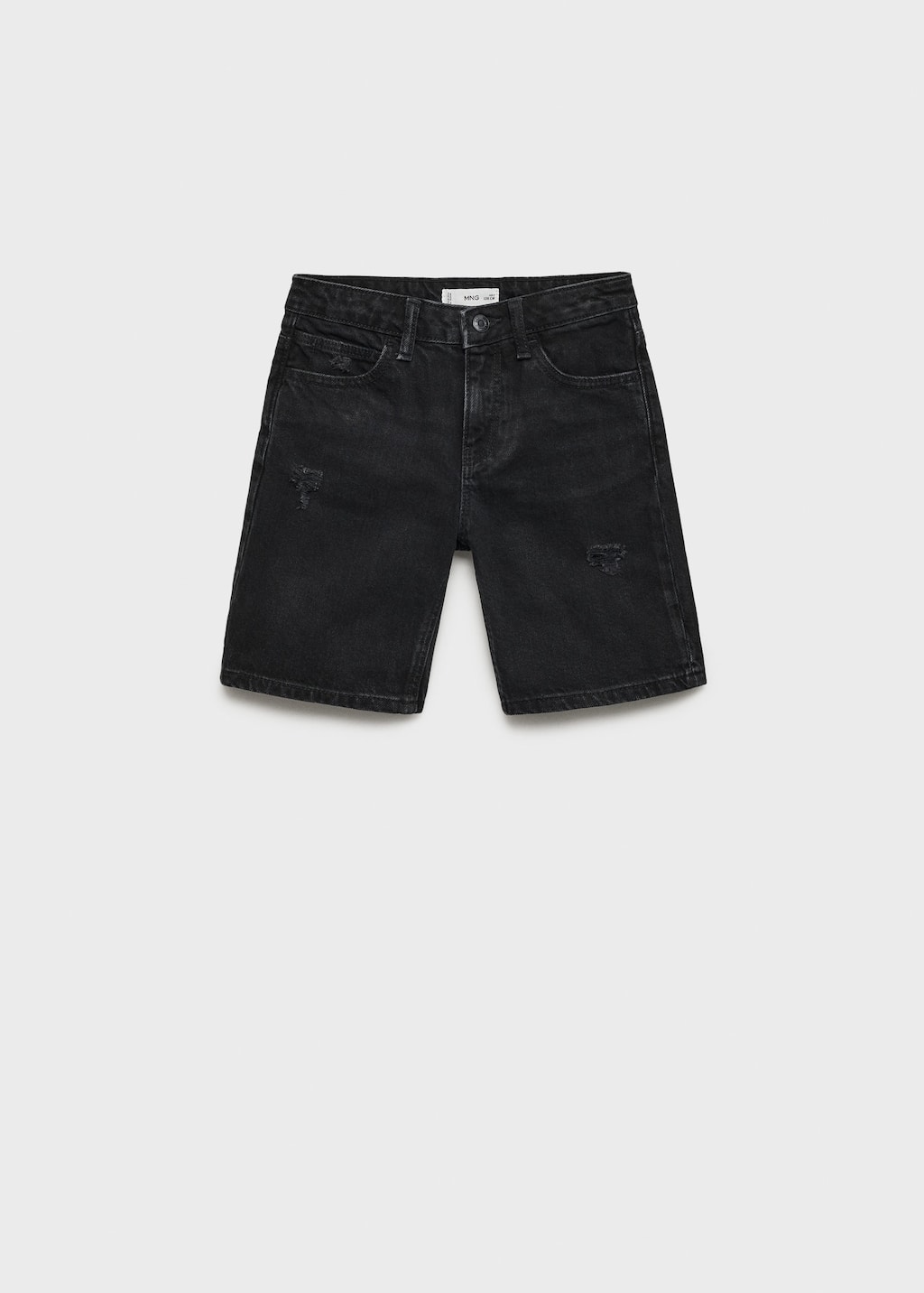 Mango Denim Bermuda Shorts Black Denim In Black Denim