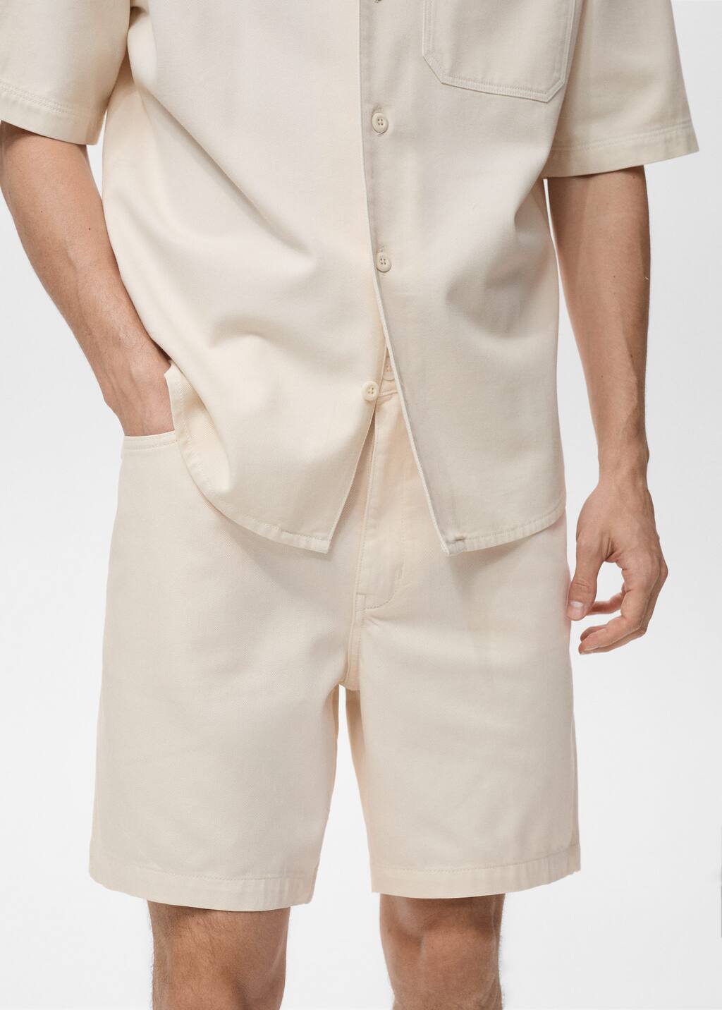 Cotton lyocell bermuda shorts