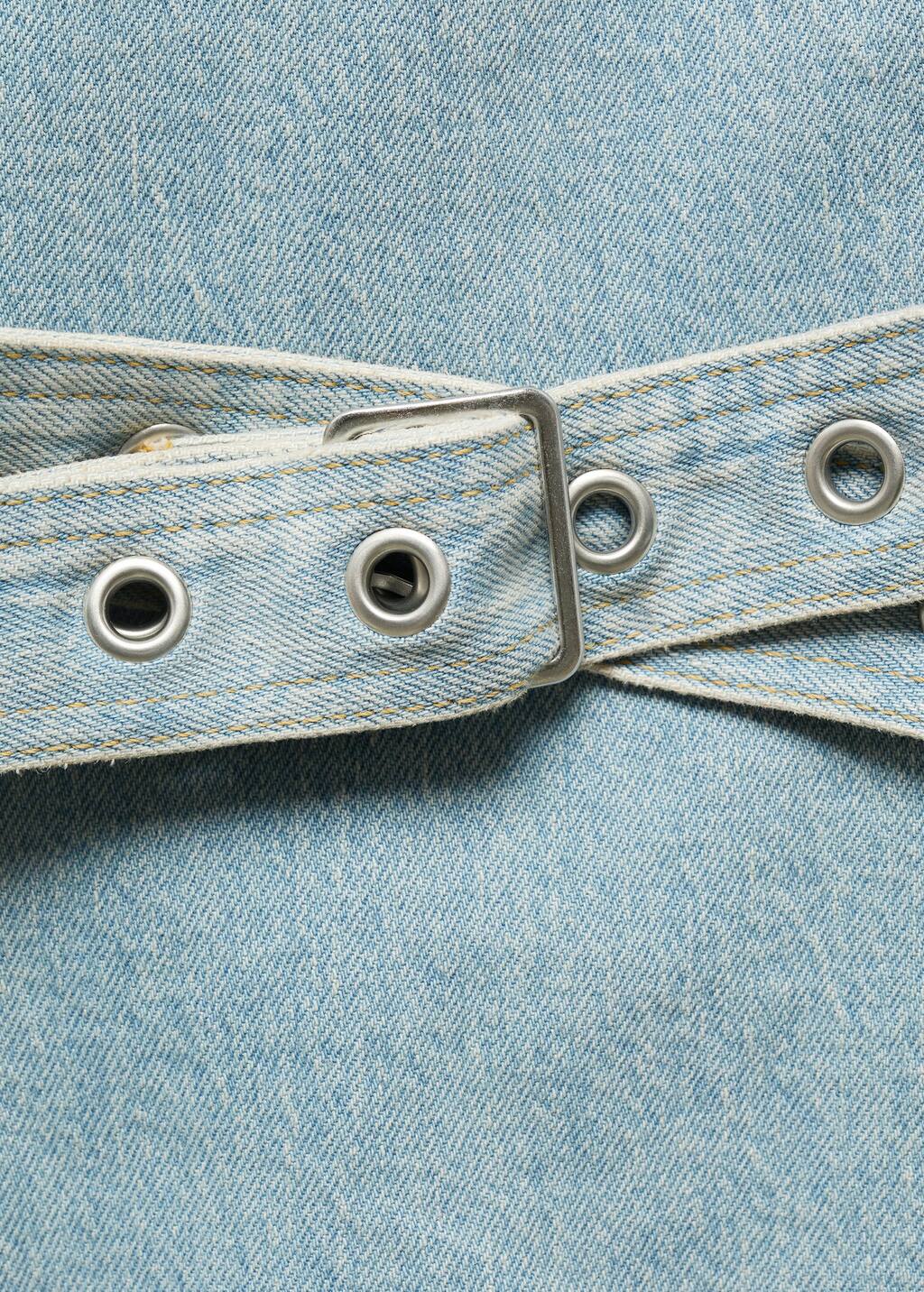 Denim dress with belt