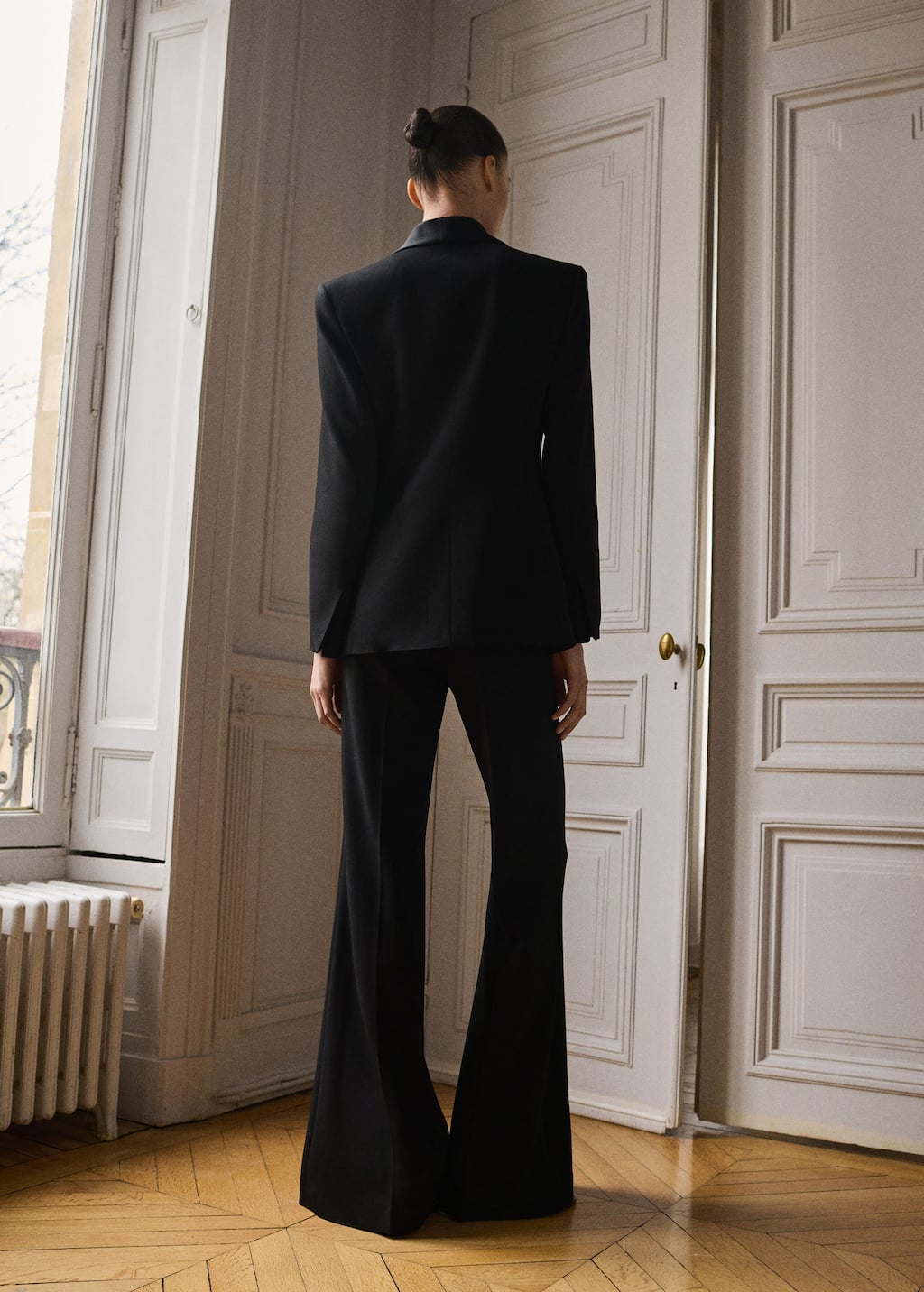 High-waist flared pants