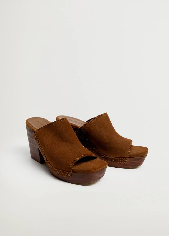 mango studded leather clog