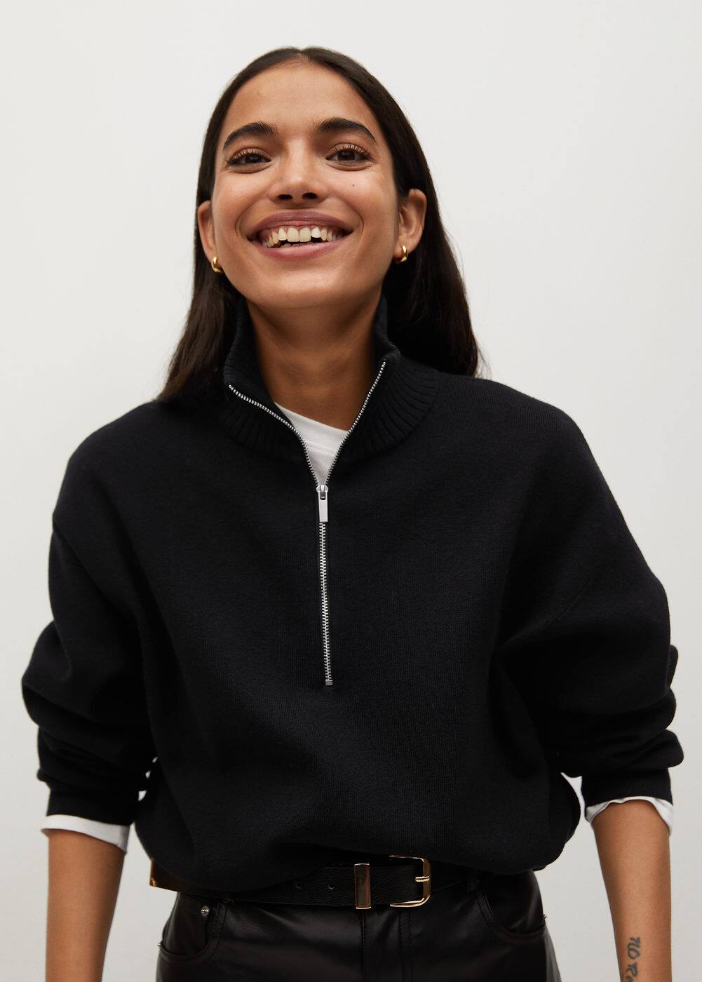 Zip neck jumper Women Mango United Kingdom