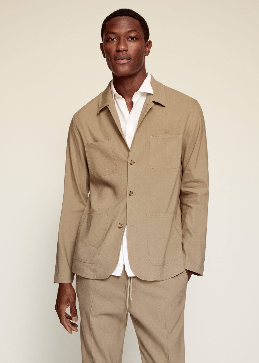 Blazer slimfit linho Homem Mango Man Portugal