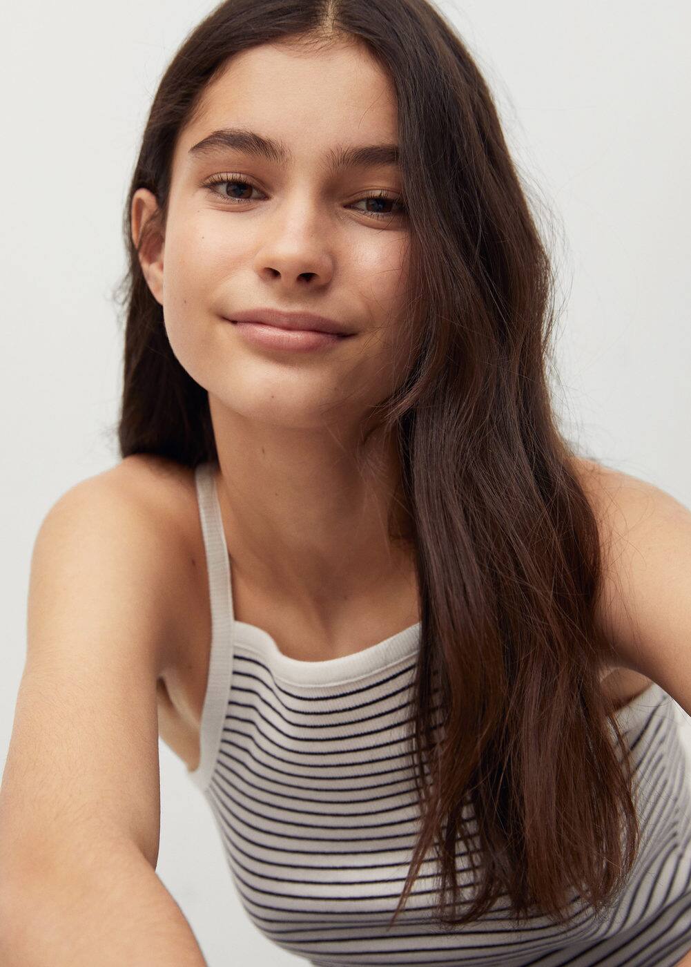 Ribbed cottonblend top Girls MANGO OUTLET USA