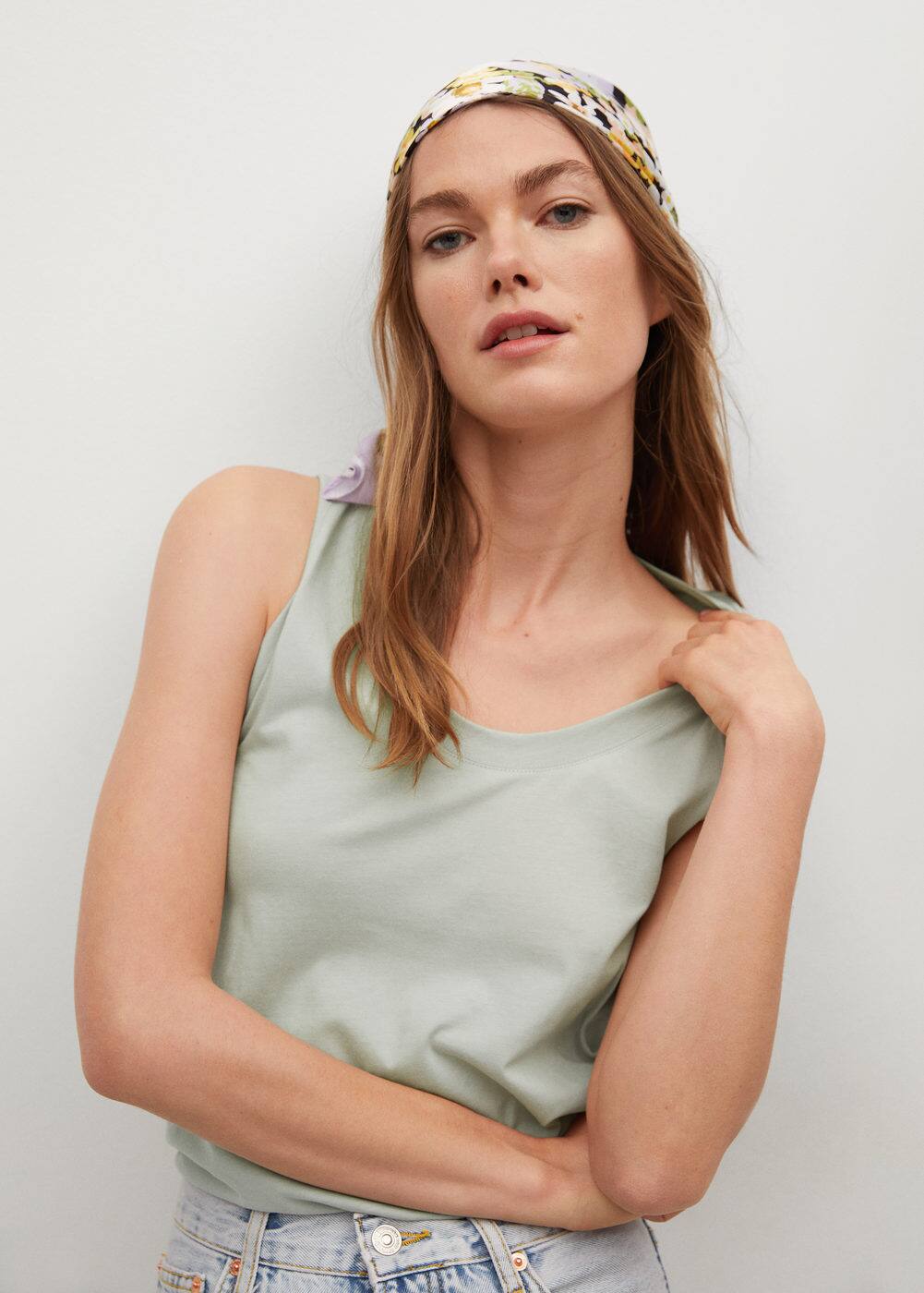 Cotton organic top Woman MANGO OUTLET United Kingdom