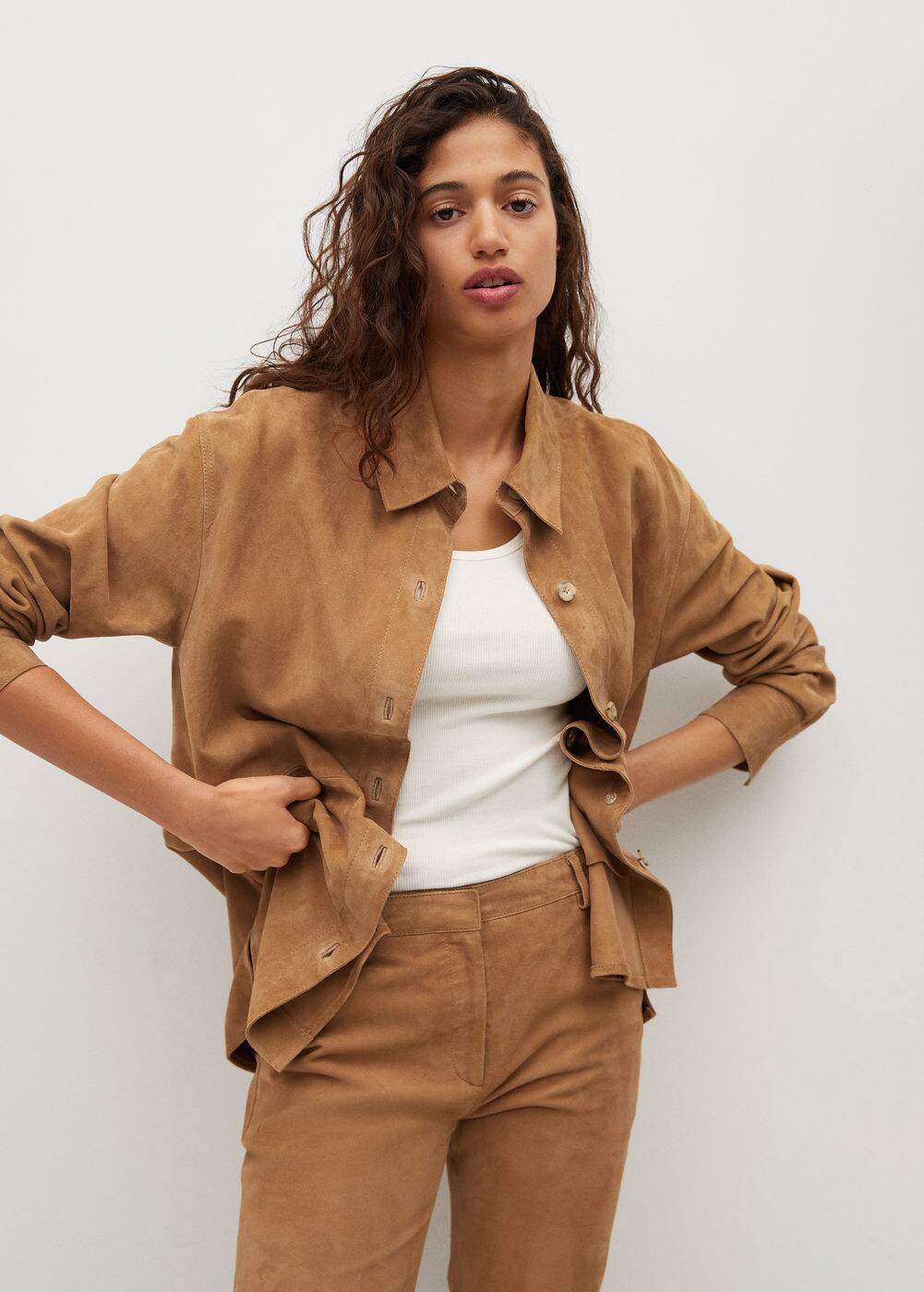 surchemise en cuir femme