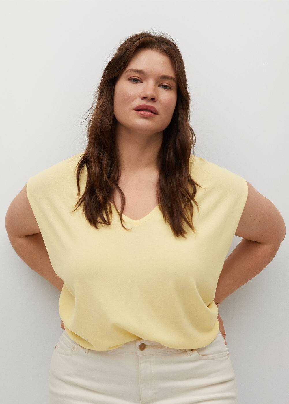 v neck sweater mango