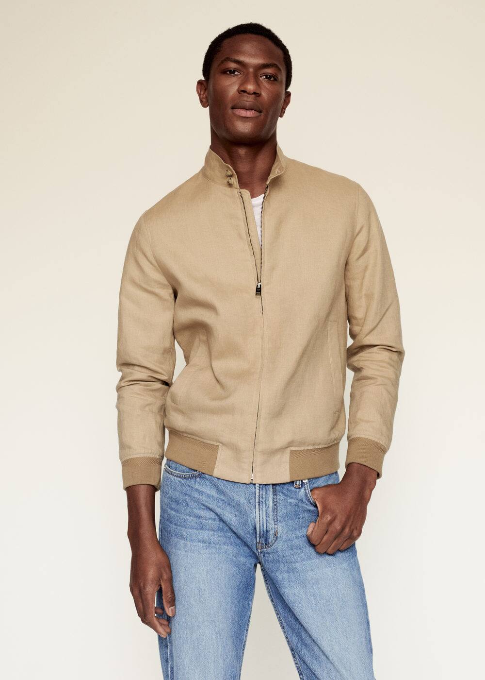 linen bomber jacket