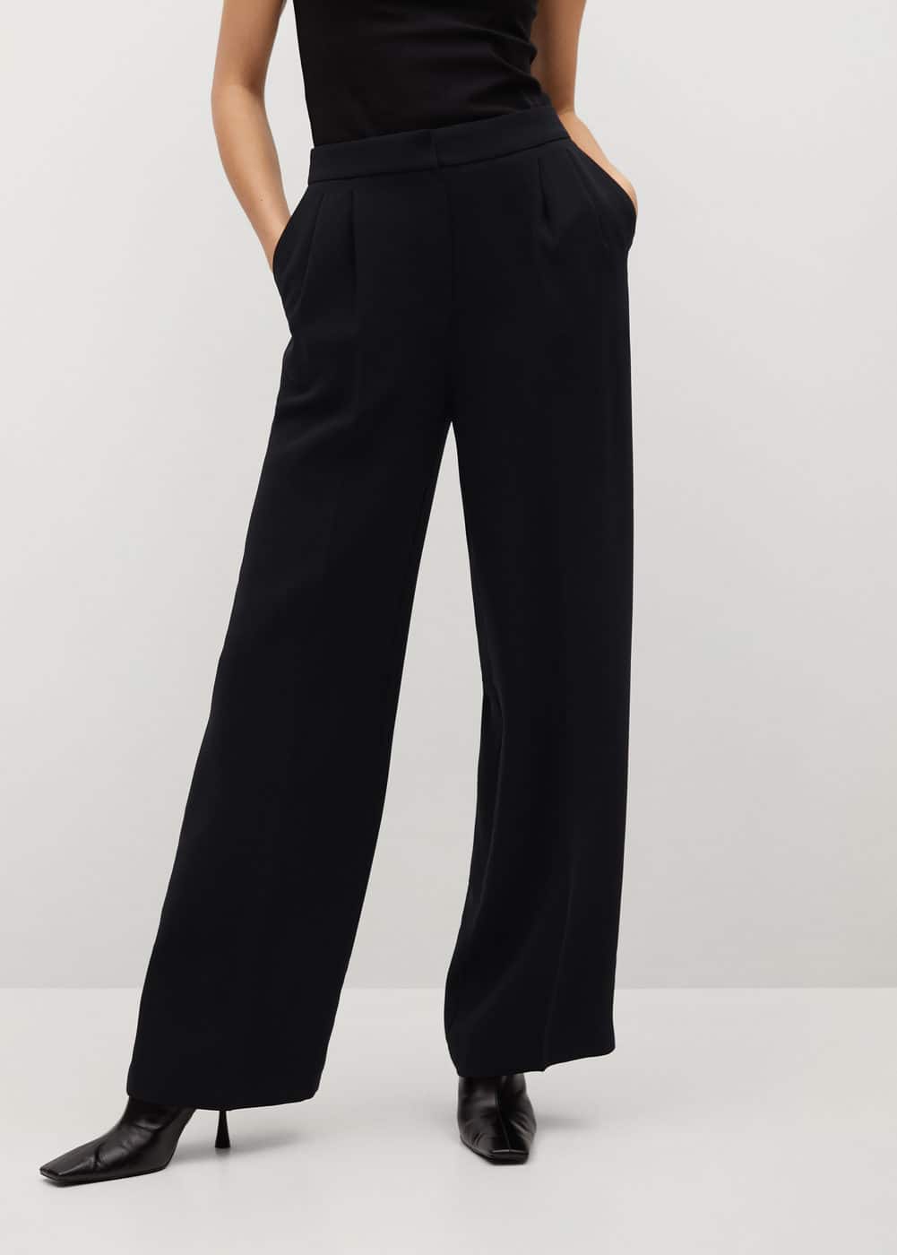 Mango Pleat detail trousers