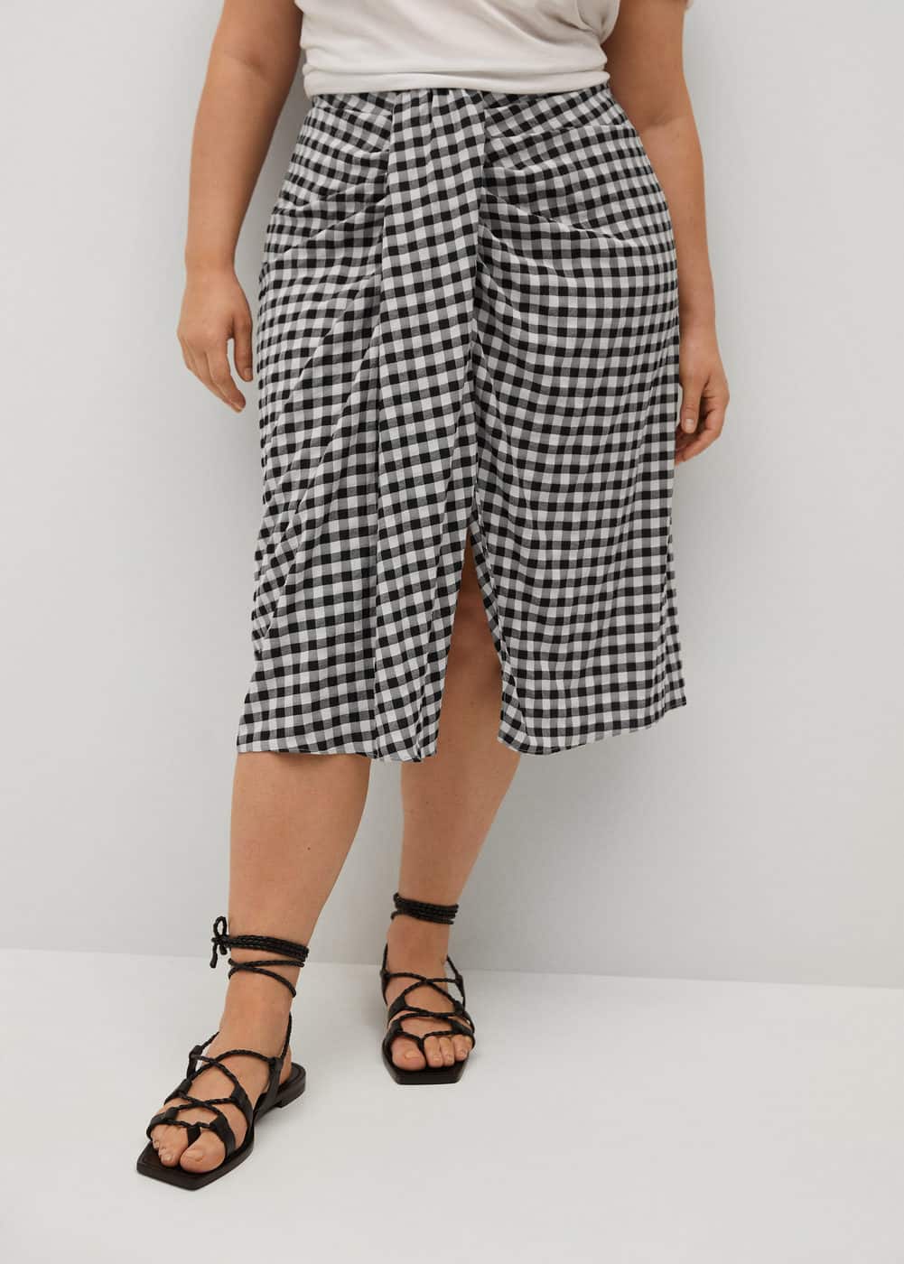 gingham skirt with bow
