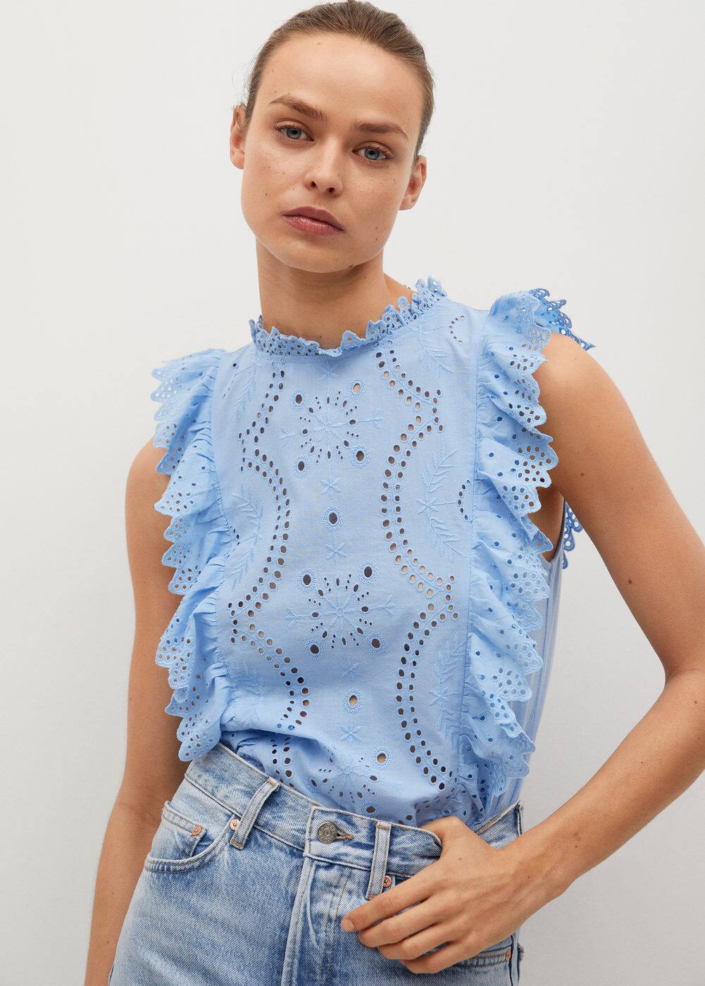 Top coton ajouré Femme MANGO OUTLET Suisse