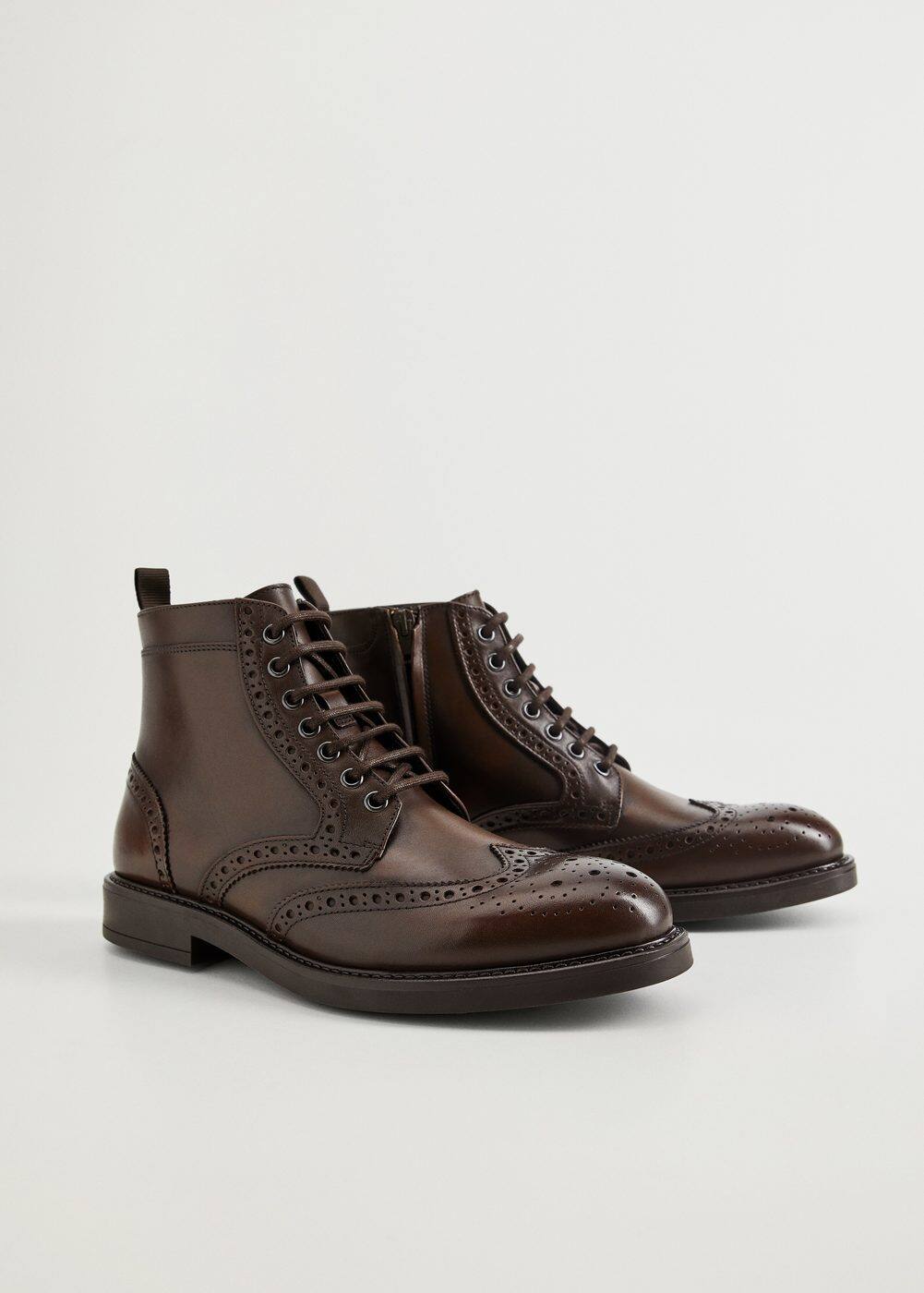 Stitching leather boots Man MANGO OUTLET United Kingdom