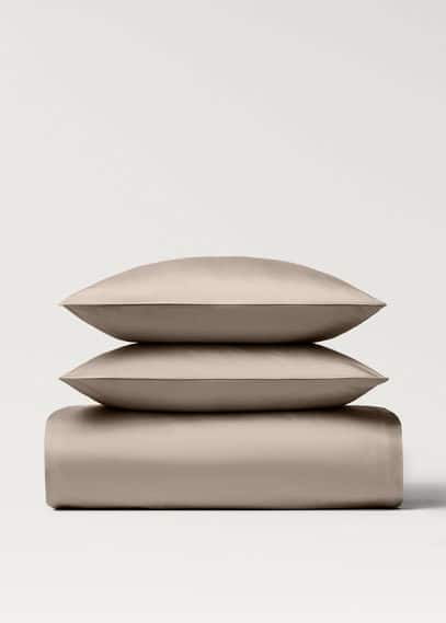 Mango Home Housse De Couette En Satin De Coton 600 Fils Lit 135/140 Cm Gris Clair/pastel - Home - Lit 135/140 C