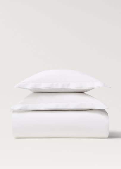 Mango Home Housse De Couette Coton Percale Surjet Lit 135/140 Cm Gris Clair/pastel - Home - Lit 135/140 Cm - Ma