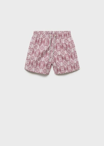 Mango Printed Swimsuit Wine In Wine
