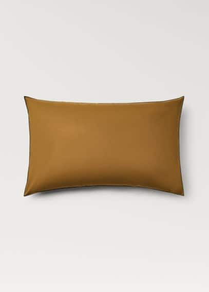 MANGO HOME TWO REVERSIBLE PERCALE COTTON PILLOWCASES 50X75 CM CARAMEL