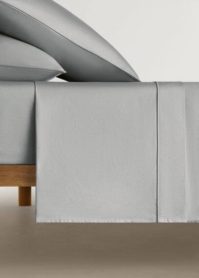 Mango Home Flat Sheet In Gris Clair/pastel
