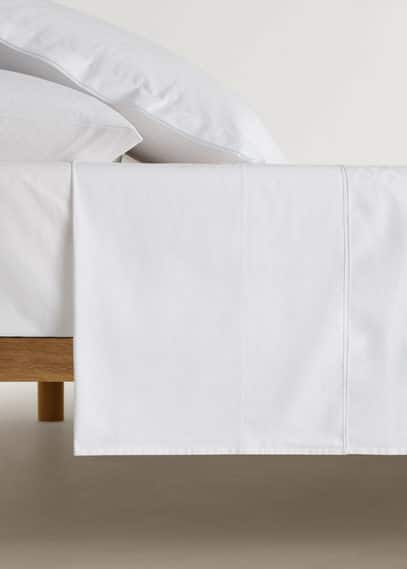 Mango Home Double-embroidered Pillowcase 45x110cm In Gris Clair/pastel